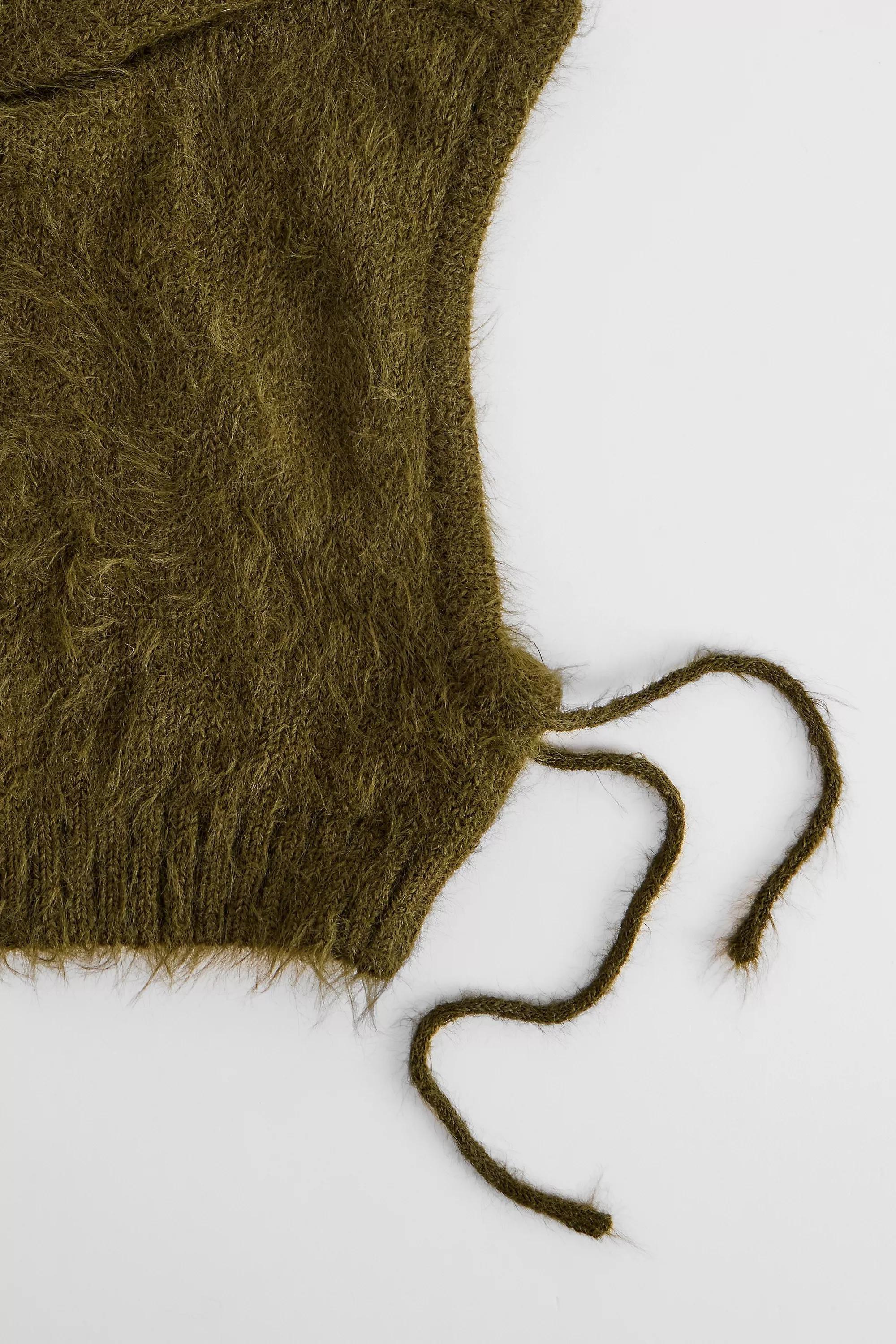 KHAKI UO Khaki Fluffy Hood, KHAKI, large image number 1