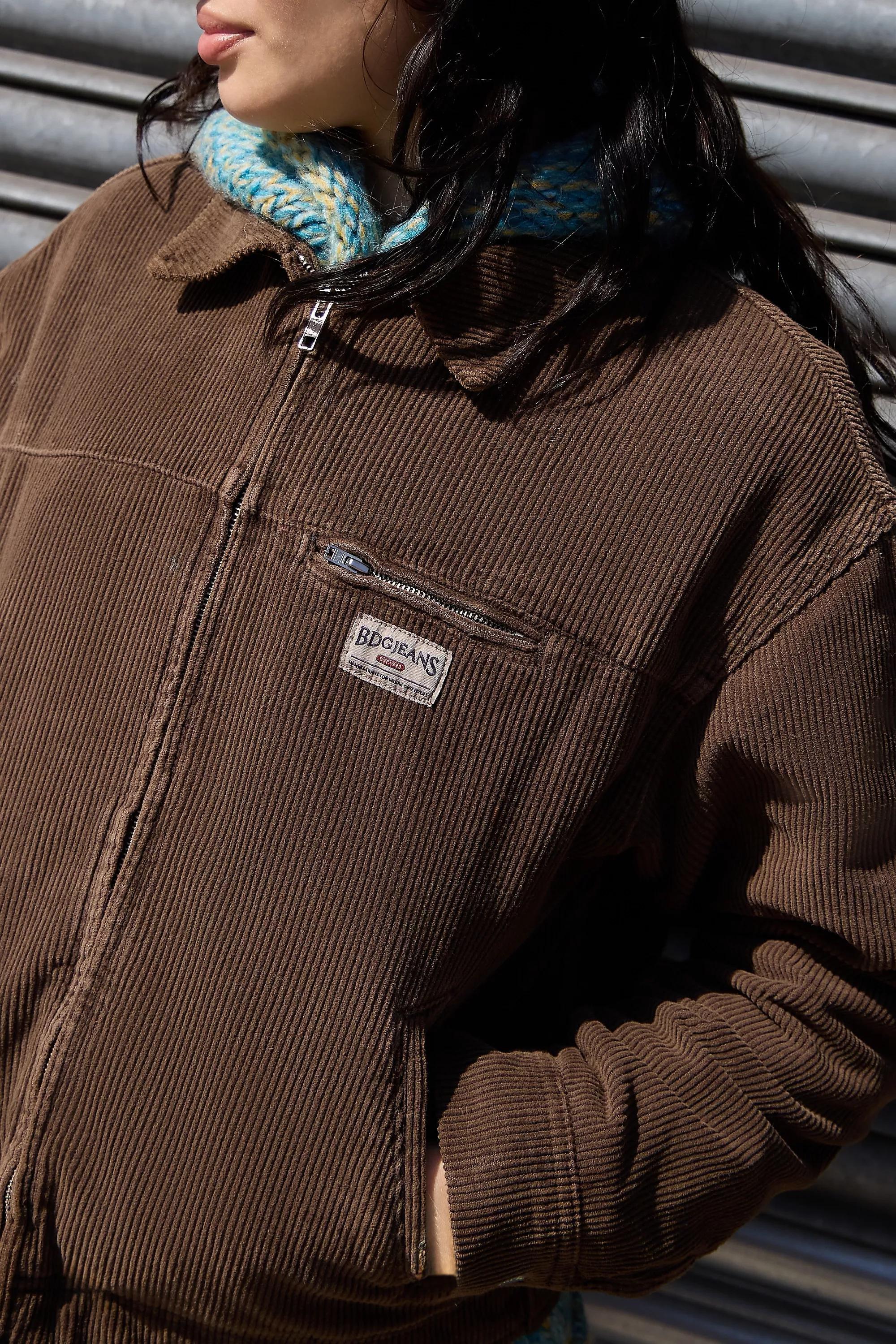 Brown Bdg Luca Shrunken Corduroy Jacket, BRN, medium