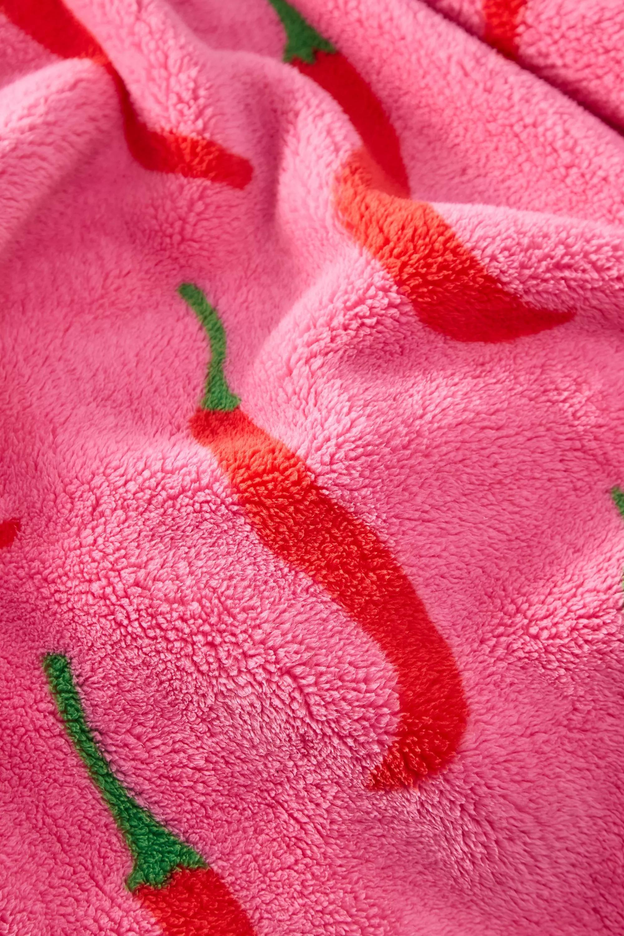 Pink Chilli Fleece Throw, PINK, large image number 3