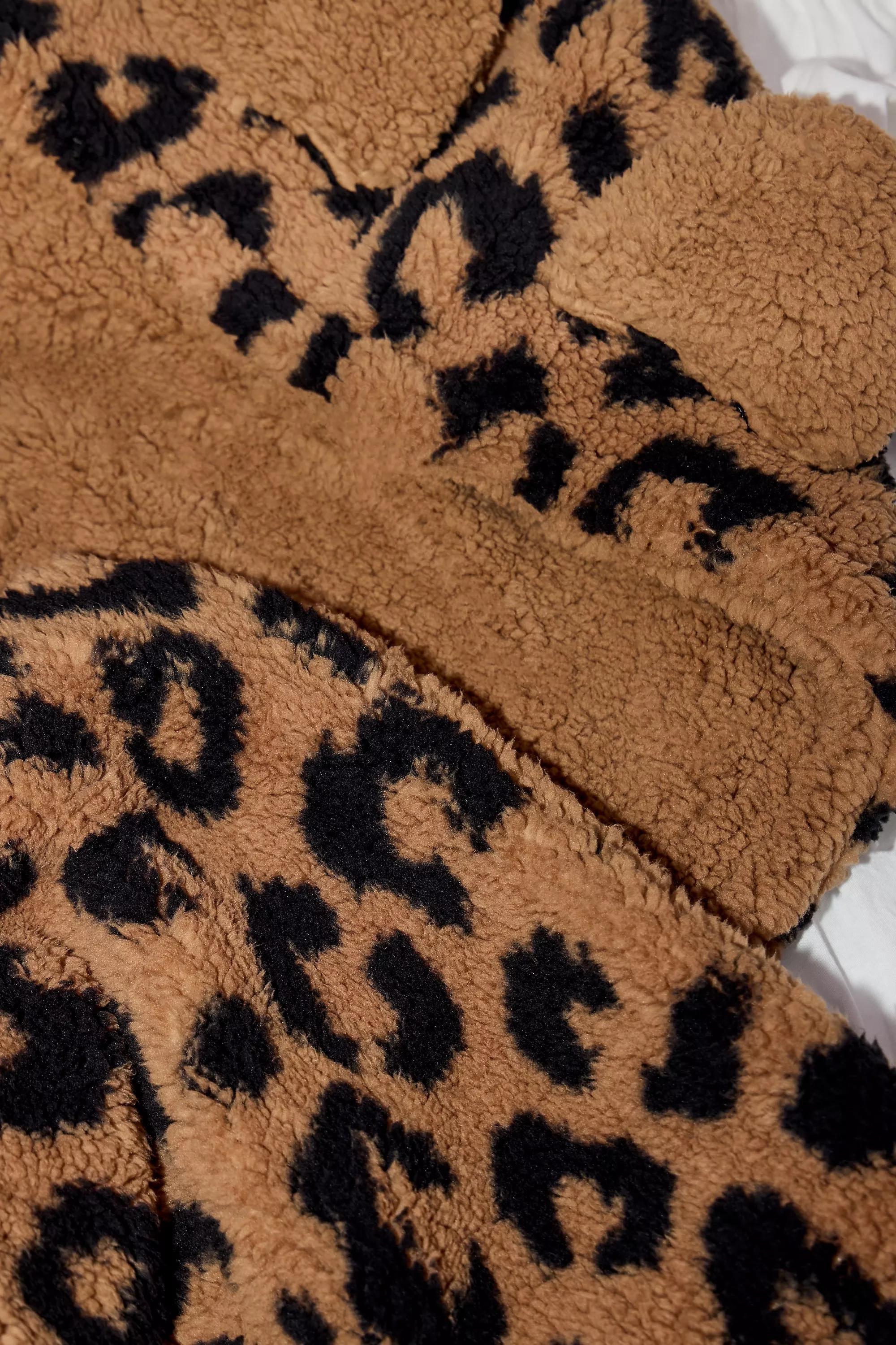 Brown Leopard Ear Throw, BRN, large image number 3