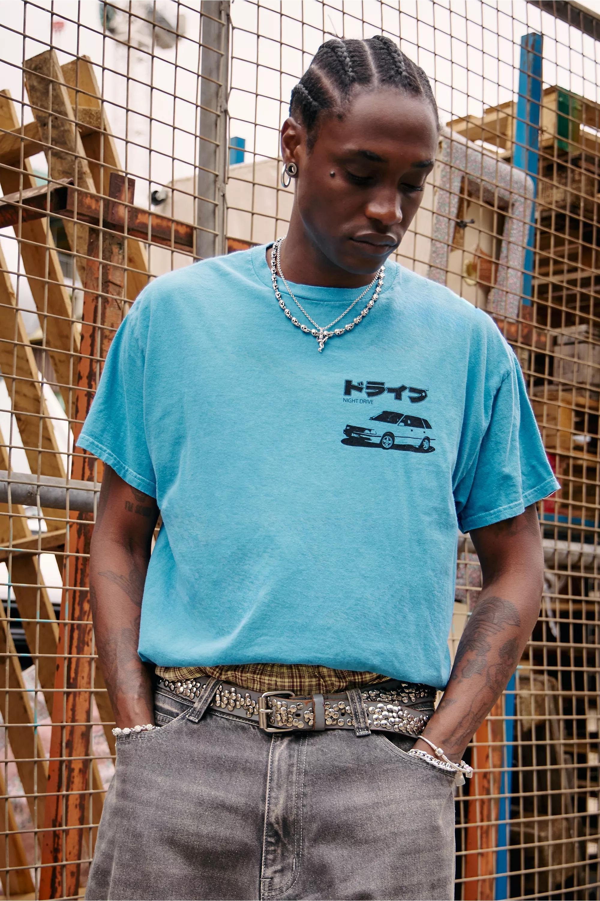 Blue Uo Printed T-Shirt, , large image number 1