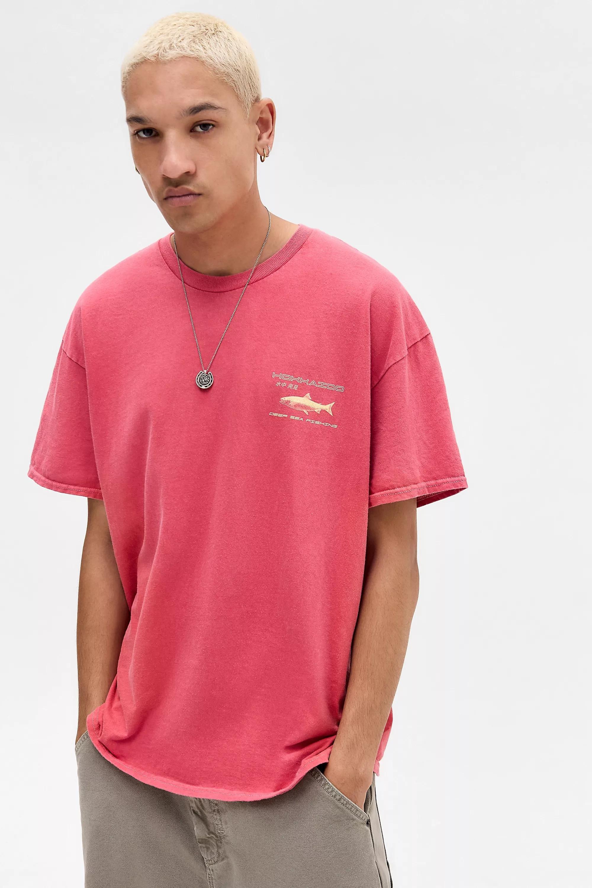 Pink Uo Printed Short Sleeve T-Shirt, RED, large image number 3