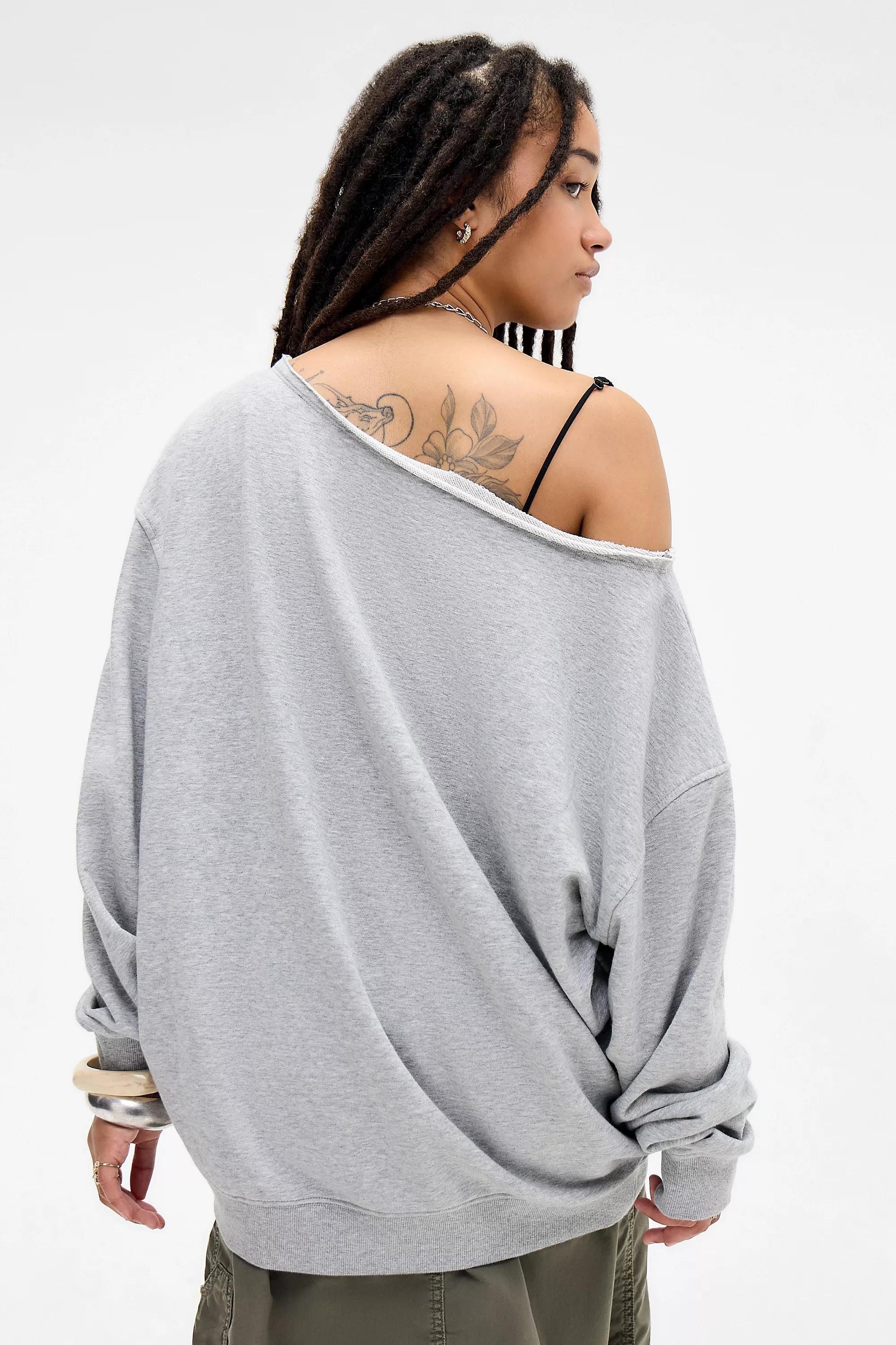 Grey Out From Under Ariana Off-Shoulder Slouchy Sweatshirt, GREY, large image number 3