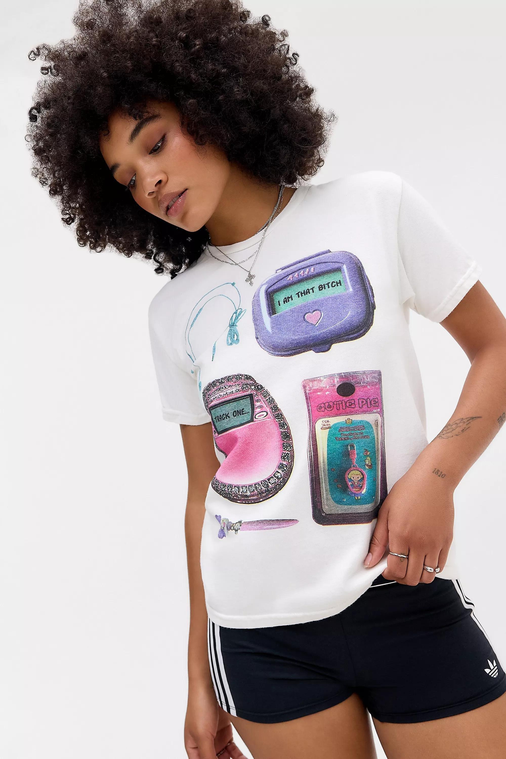 UO Y2K Pager Relaxed T-Shirt, , large image number 0