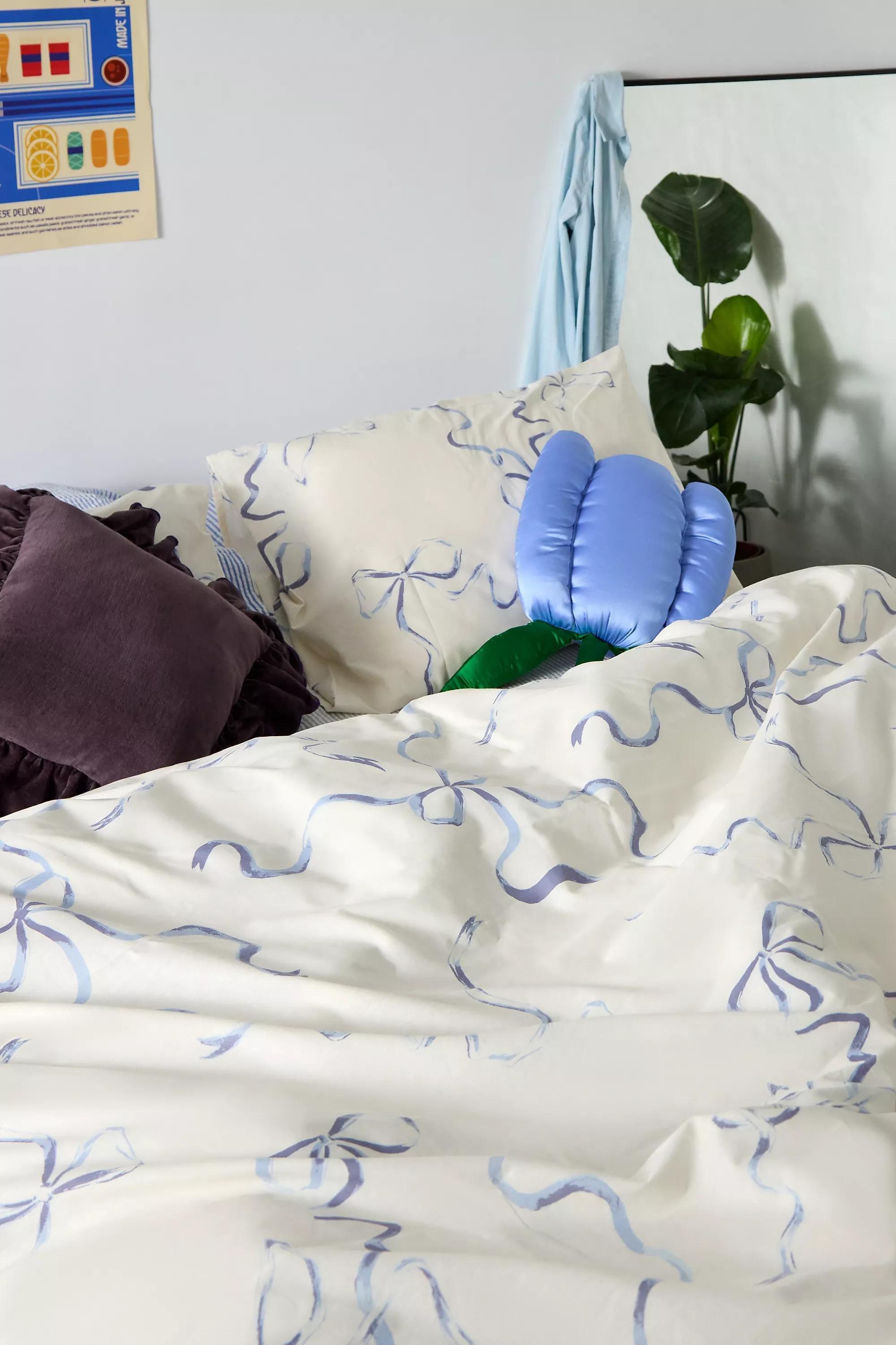 BLUE Blue Painted Bows Duvet Set, BLUE, large image number 2