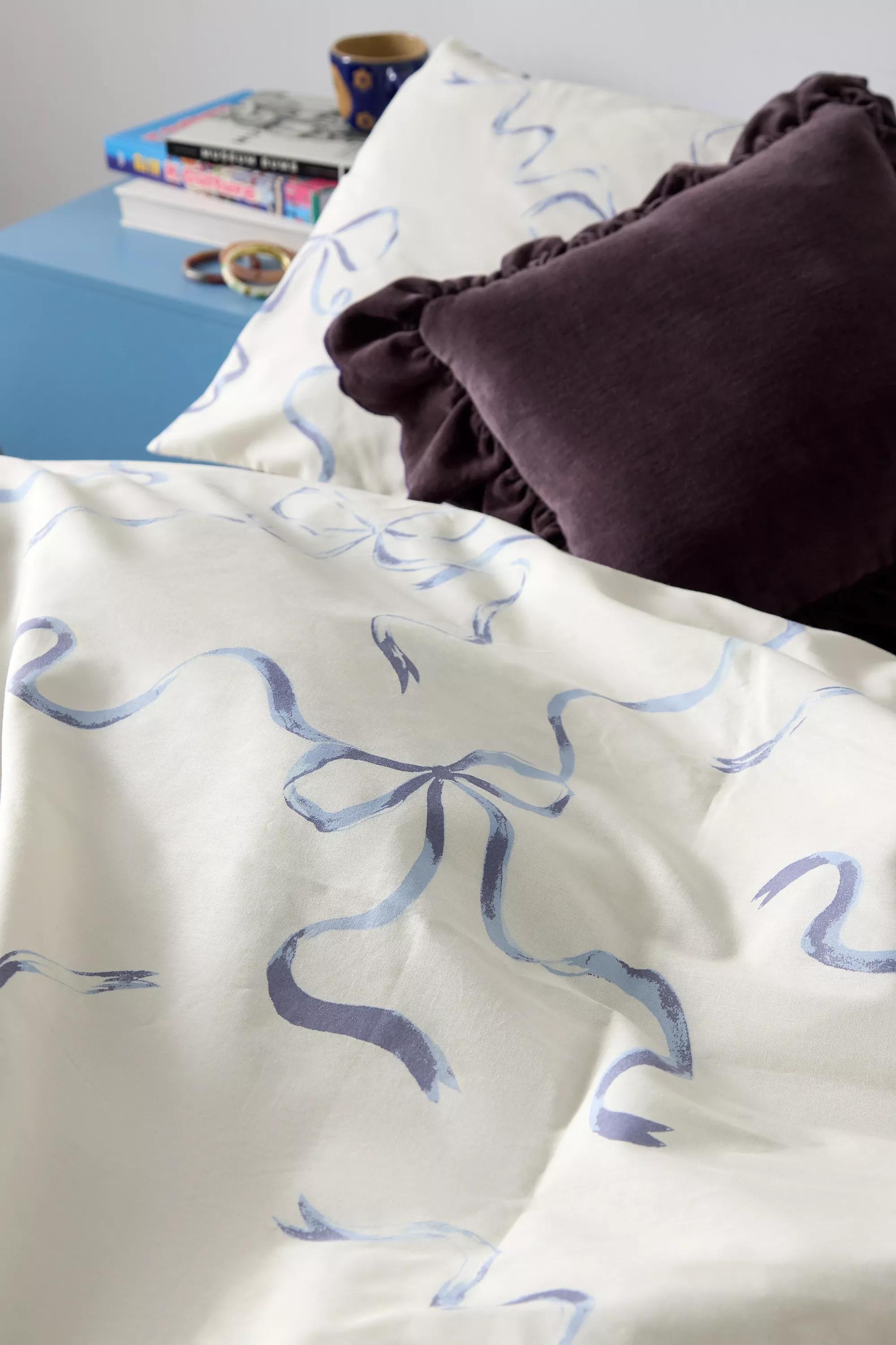 BLUE Blue Painted Bows Duvet Set, BLUE, large image number 3