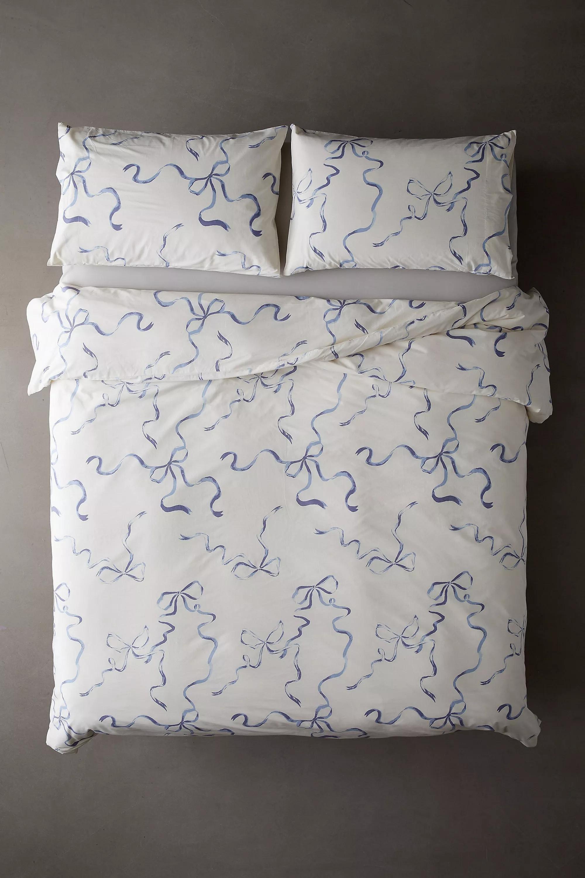 BLUE Blue Painted Bows Duvet Set, BLUE, large image number 5