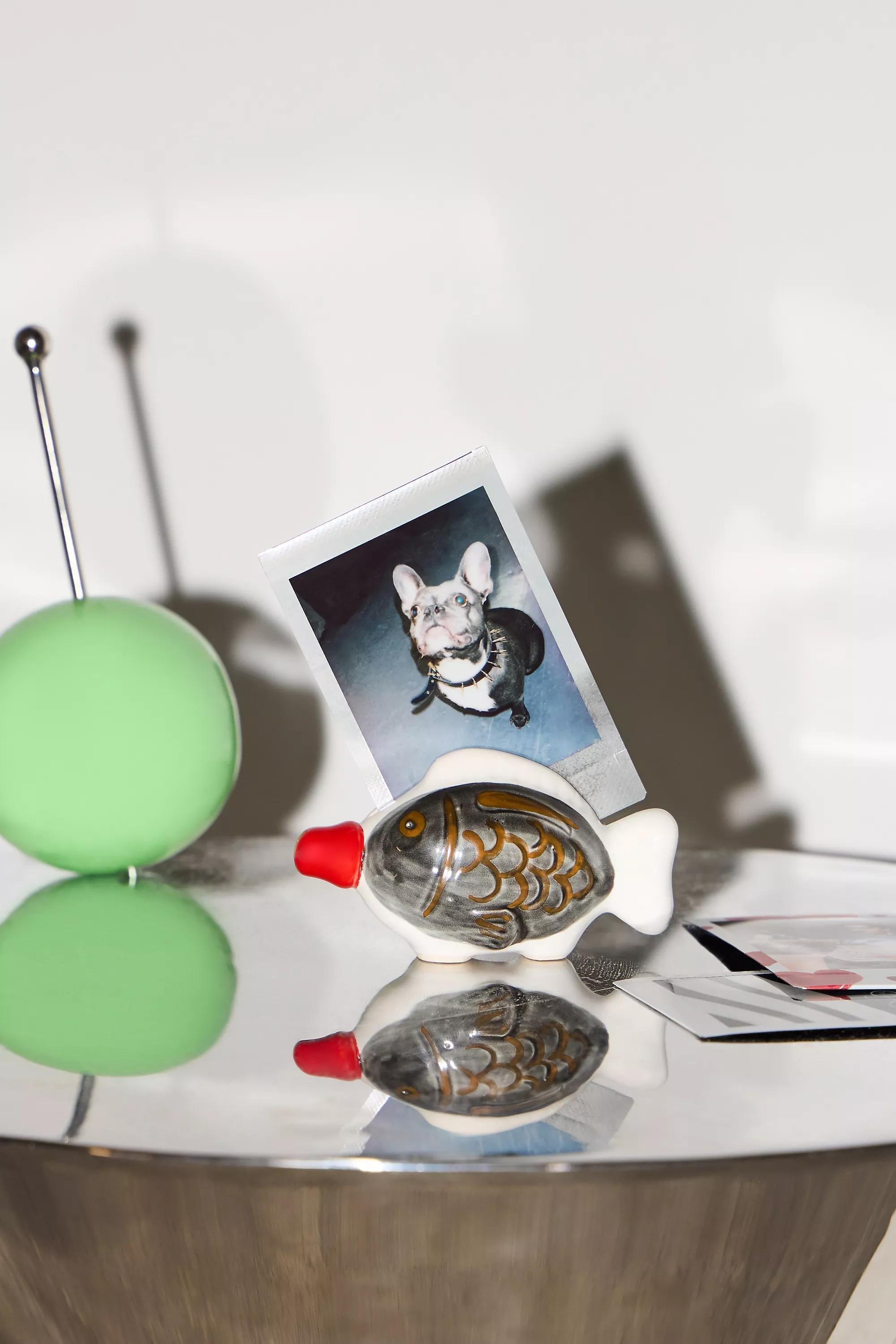 Multicolour Soy Sauce Fish Ceramic Photo Holder, ASSORT, medium