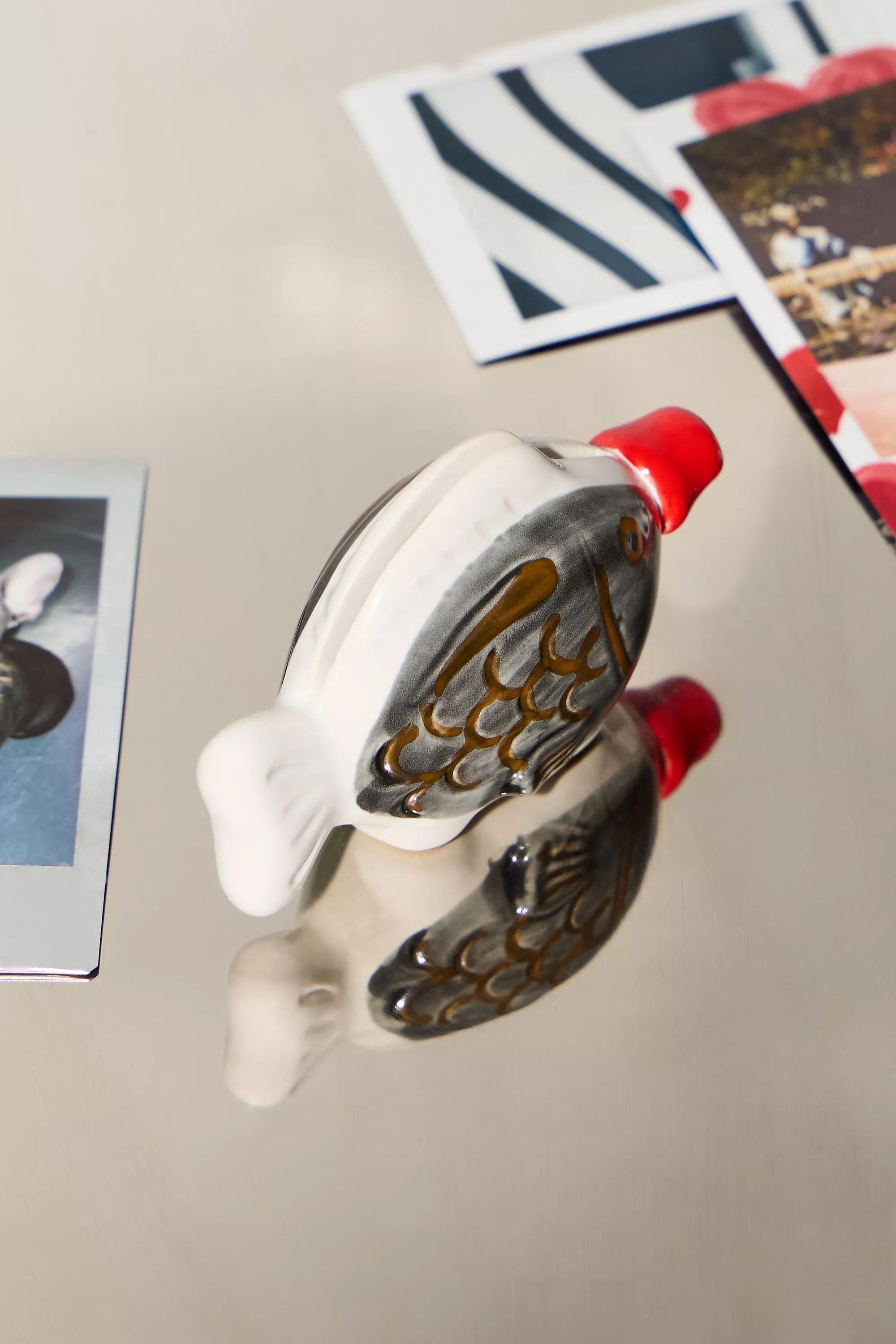 Multicolour Soy Sauce Fish Ceramic Photo Holder, ASSORT, medium