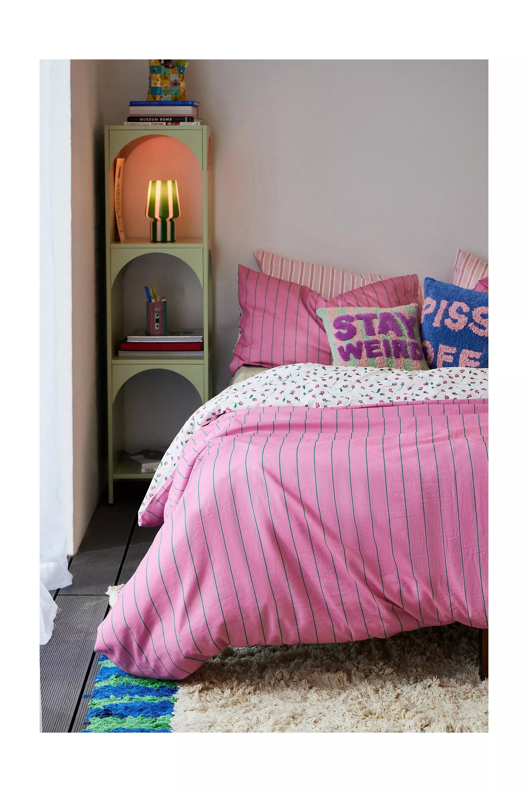 Multicolour Stripe Reversible Duvet Set, ASSORT, large image number 0