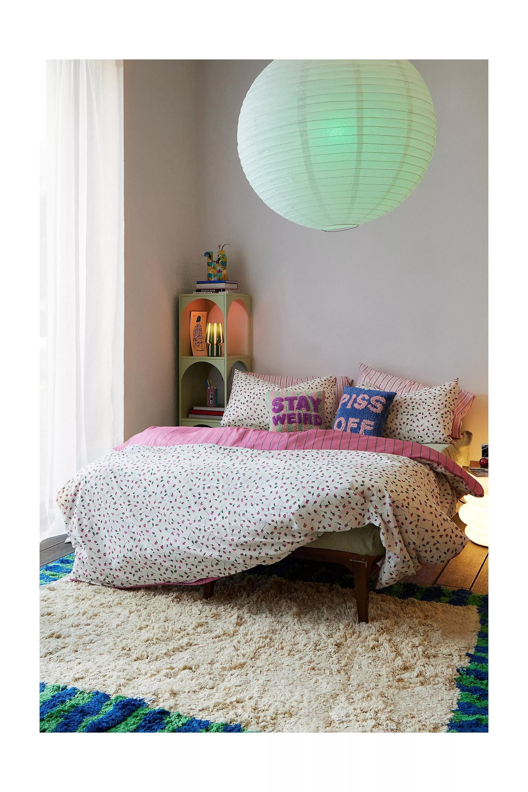 Multicolour Stripe Reversible Duvet Set, ASSORT, large image number 4