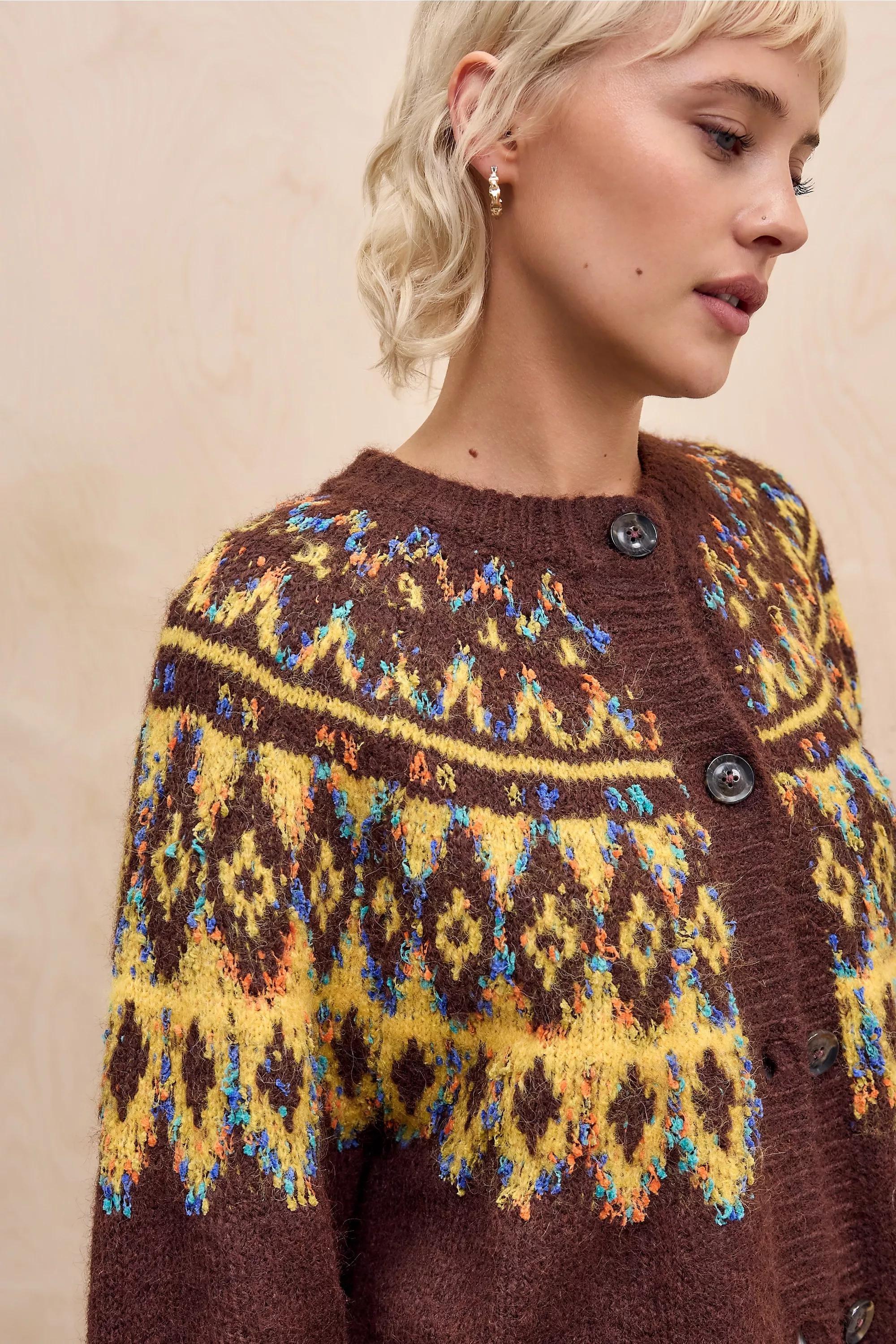 Brown Kimchi Blue Relaxed Cardigan, BRN, large image number 1