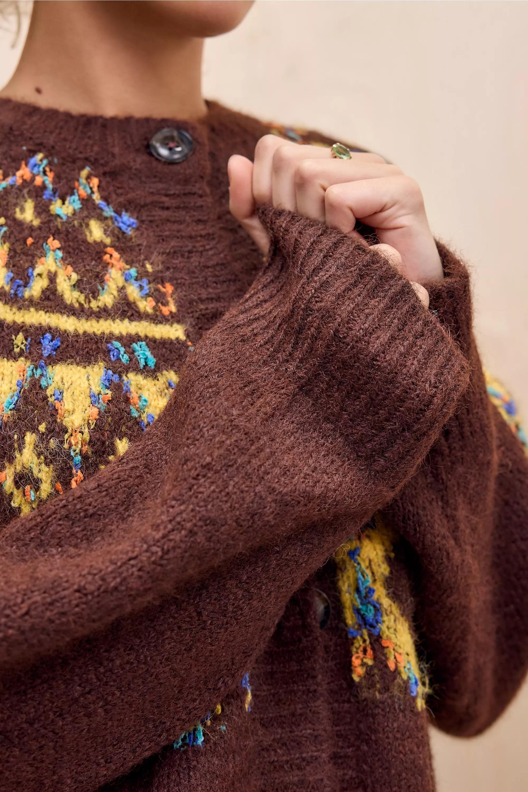 Brown Kimchi Blue Relaxed Cardigan, BRN, large image number 2