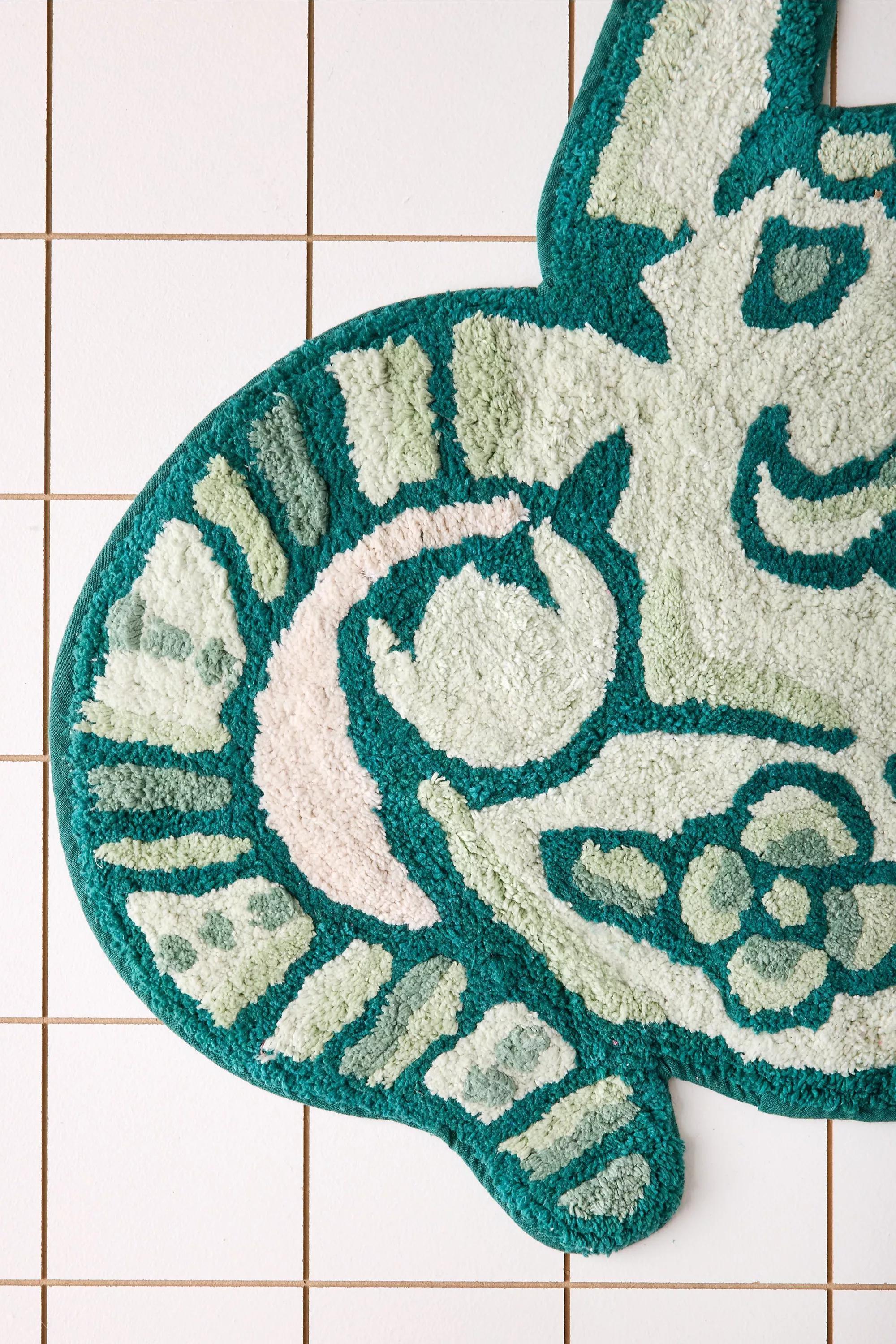 Green Delft Cat Bath Mat, GRN, large image number 3