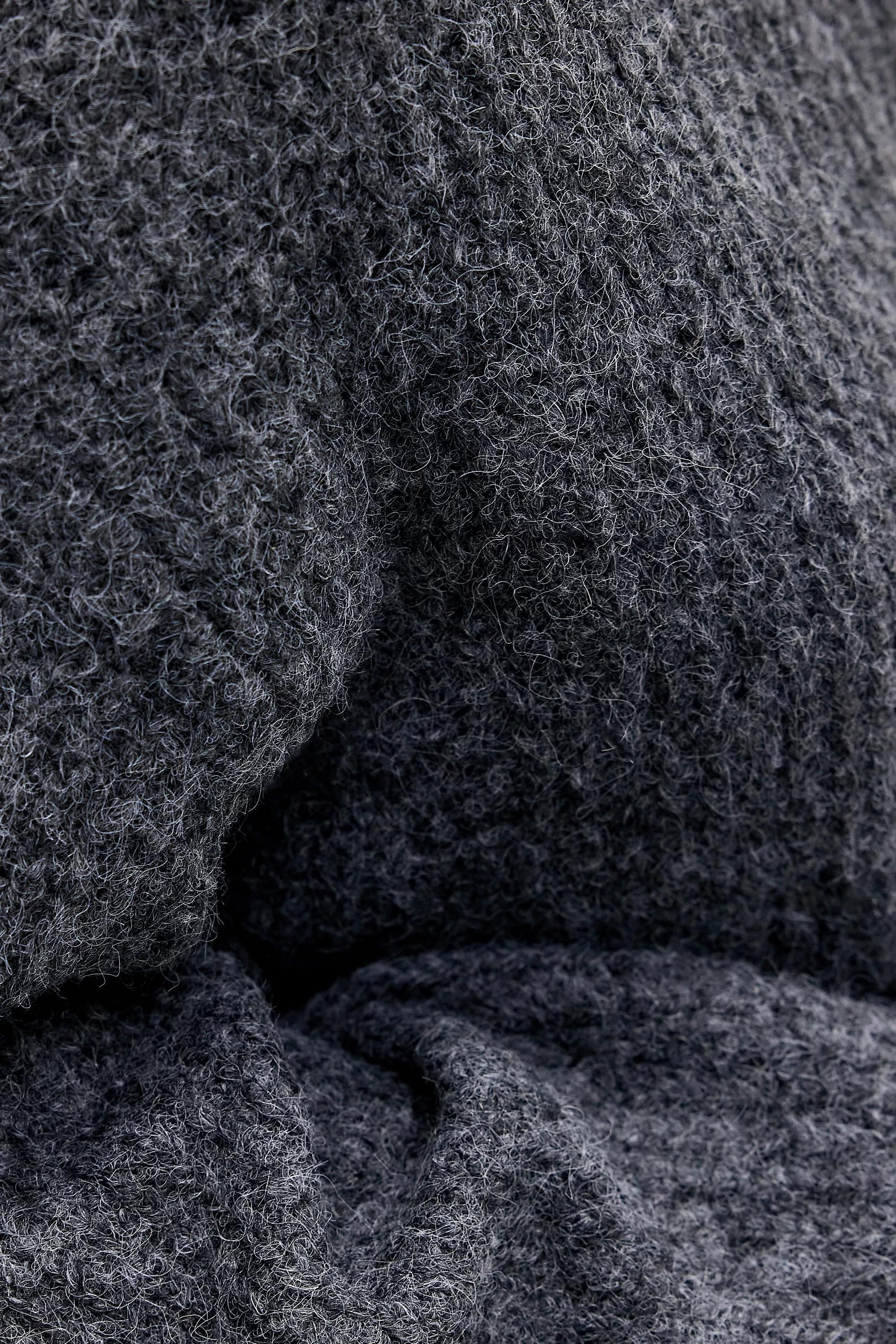 Grey Uo Funnel Neck Zip-Through Cardigan, GREY, large image number 4