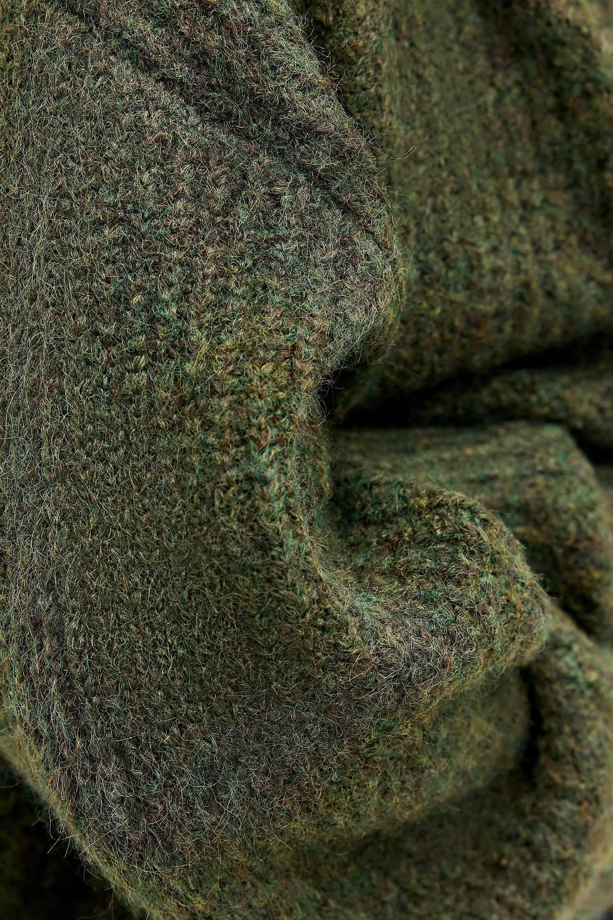 Khaki Uo Funnel Neck Zip-Through Cardigan, KHAKI, large image number 5