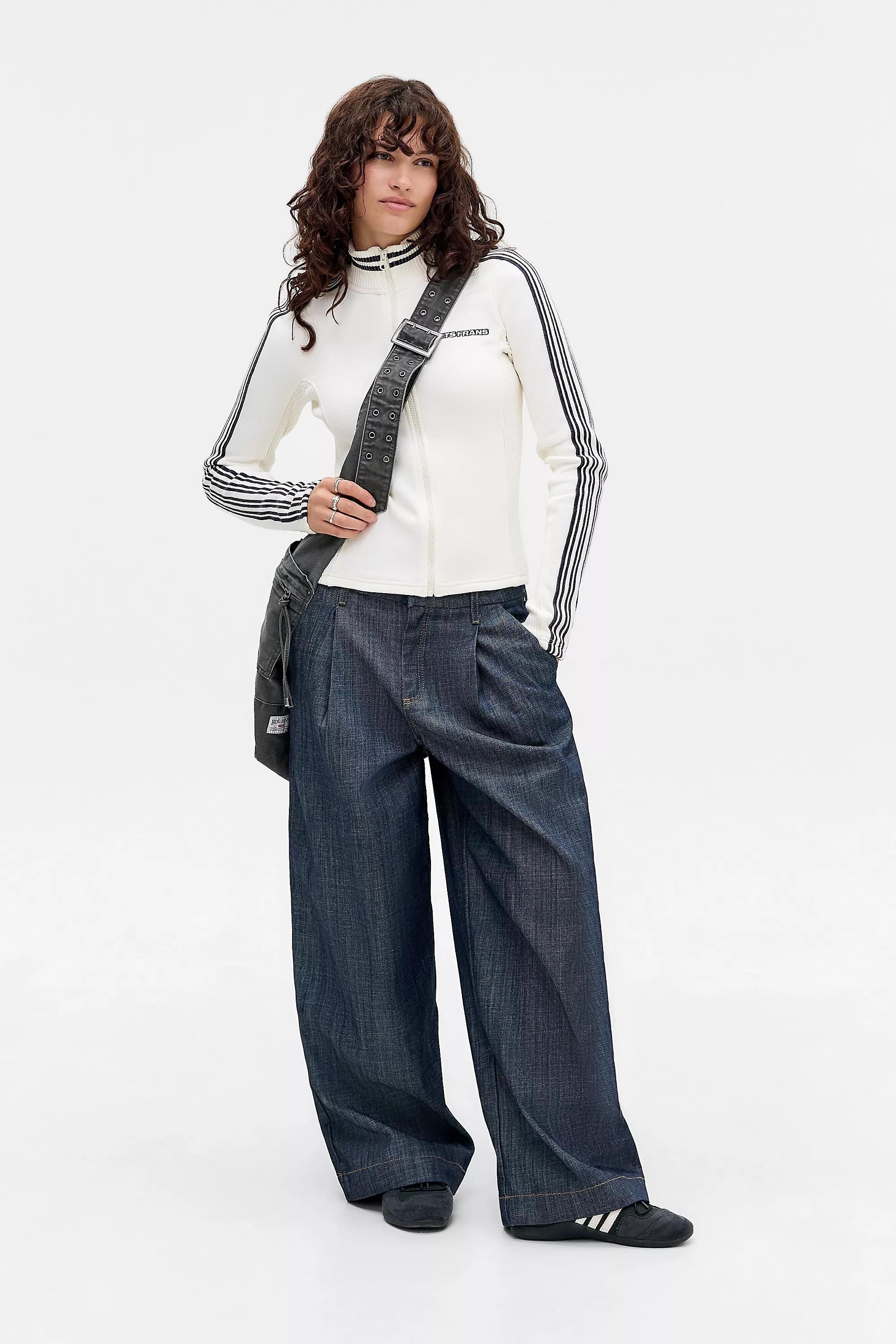 White iets frans... White Trip Stripe Track Top, WHT, medium