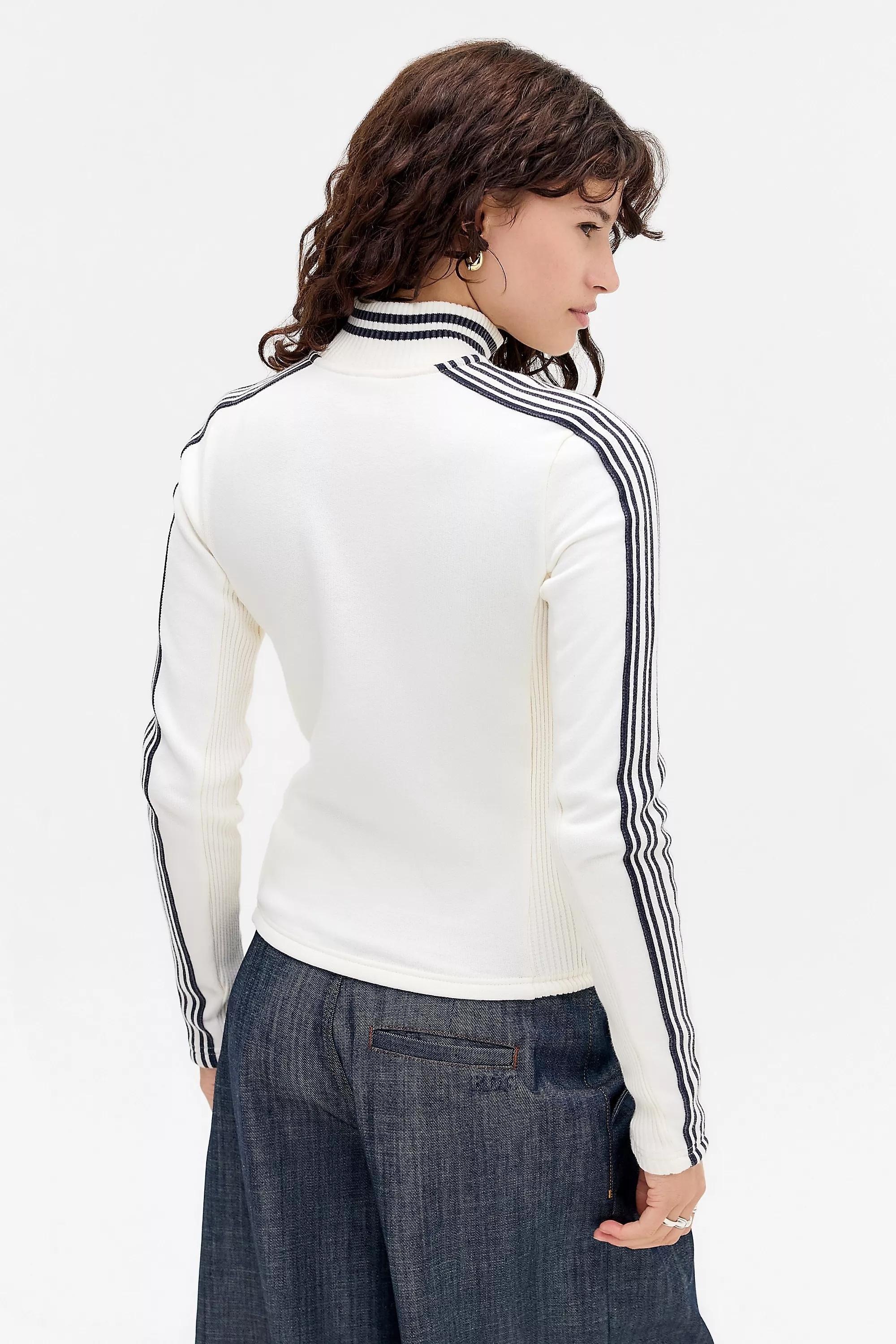 WHITE iets frans... White Trip Stripe Track Top, WHT, large image number 3
