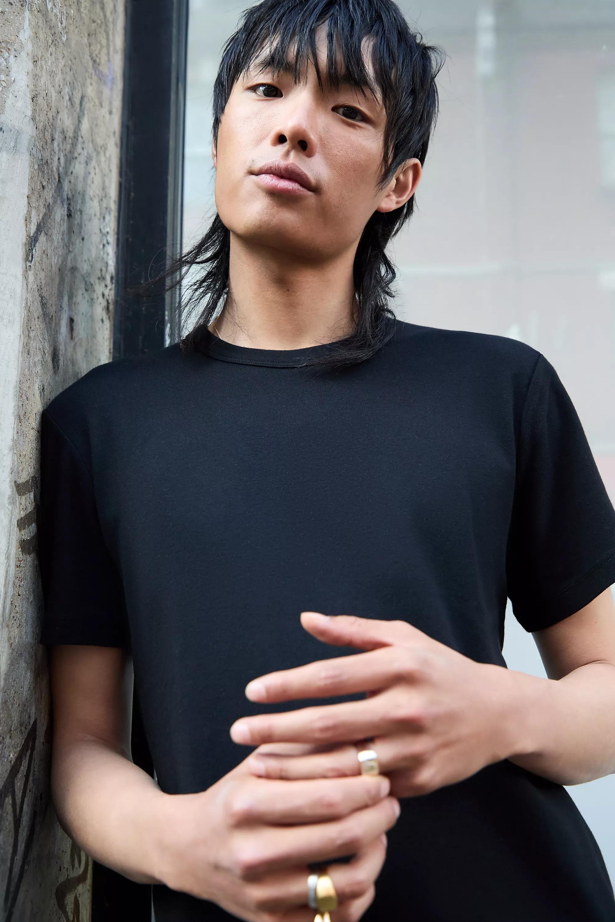 Black Uo Short Sleeve Slim T-Shirt, , large image number 0