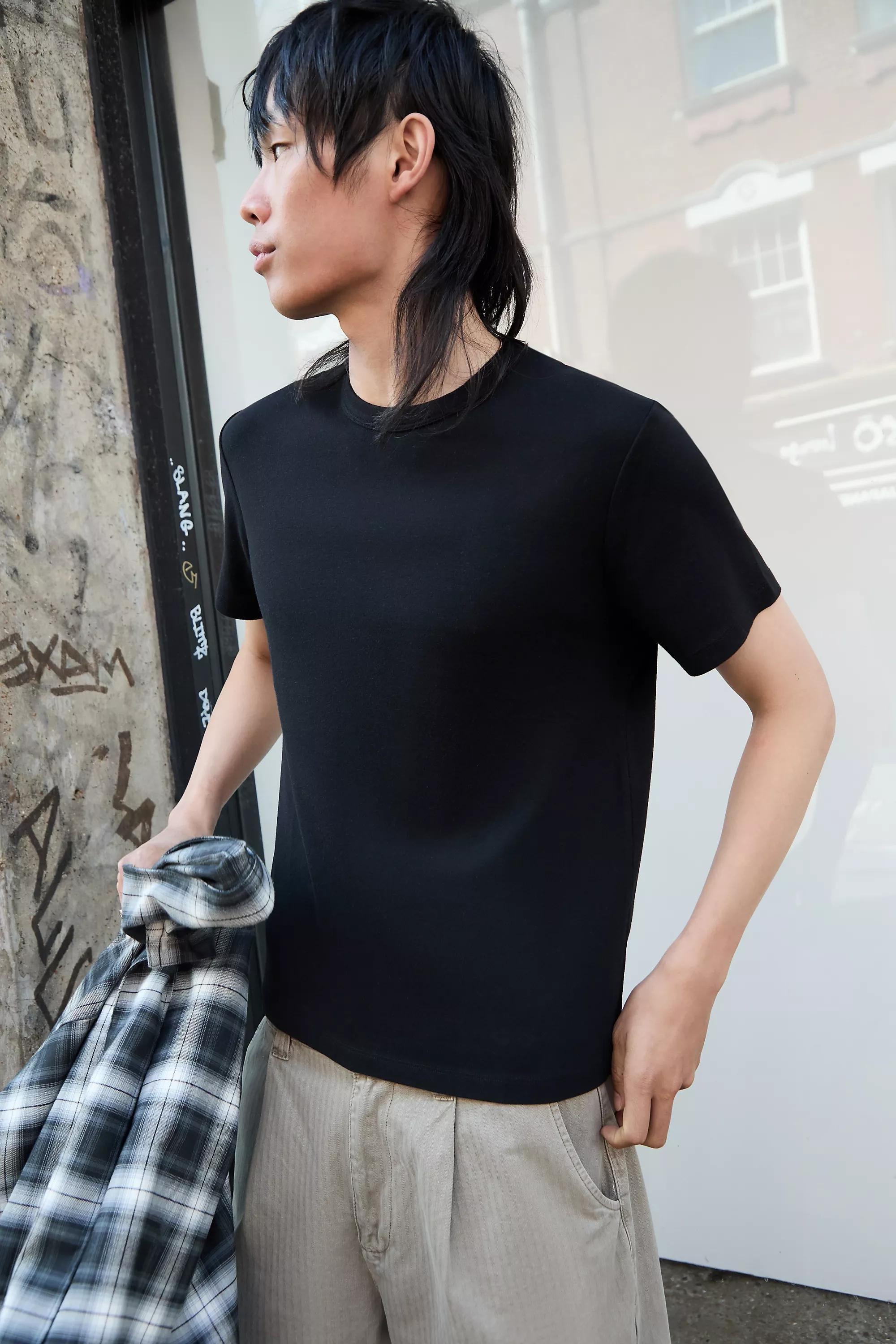 Black Uo Short Sleeve Slim T-Shirt, , large image number 2