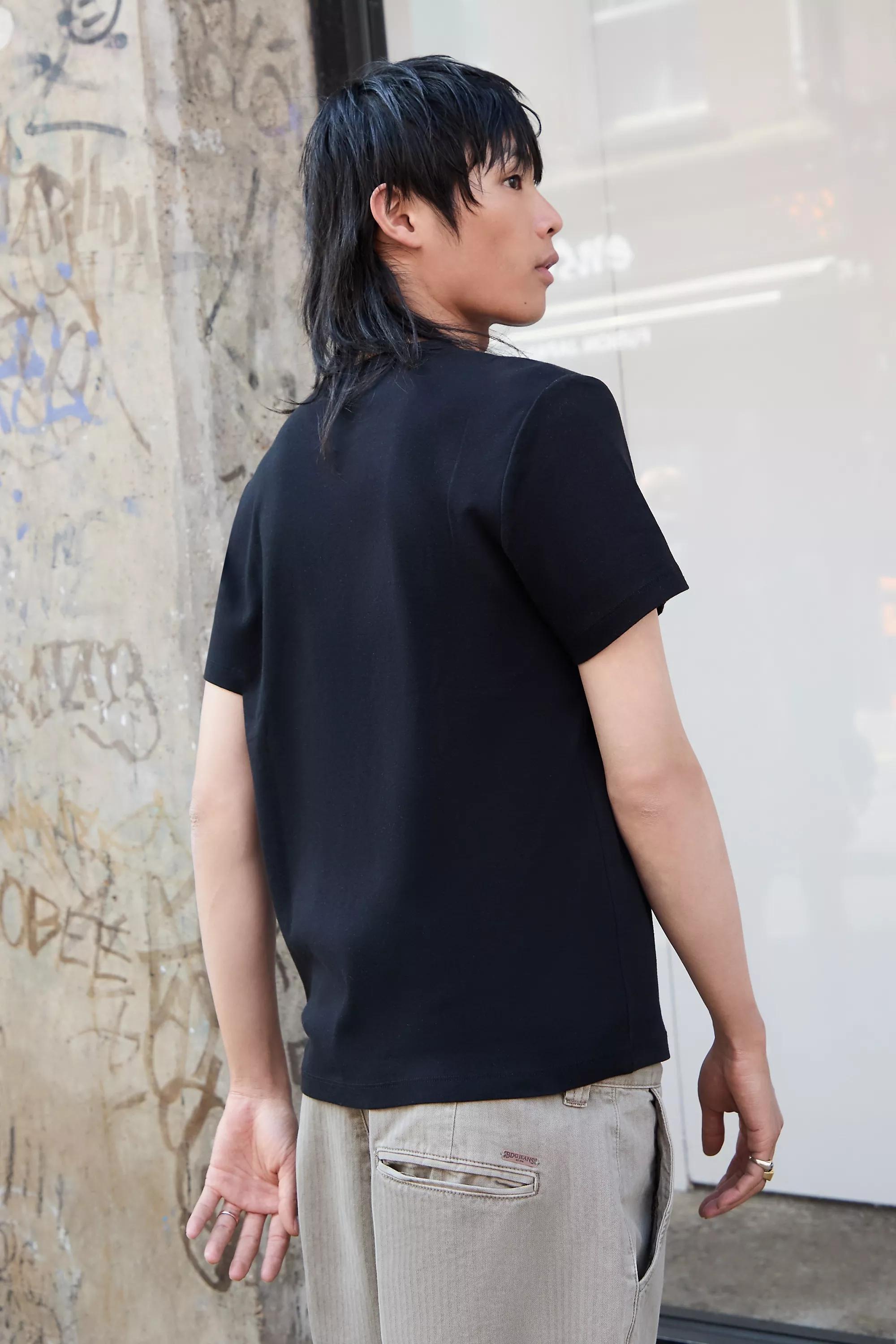 Black Uo Short Sleeve Slim T-Shirt, , large image number 3