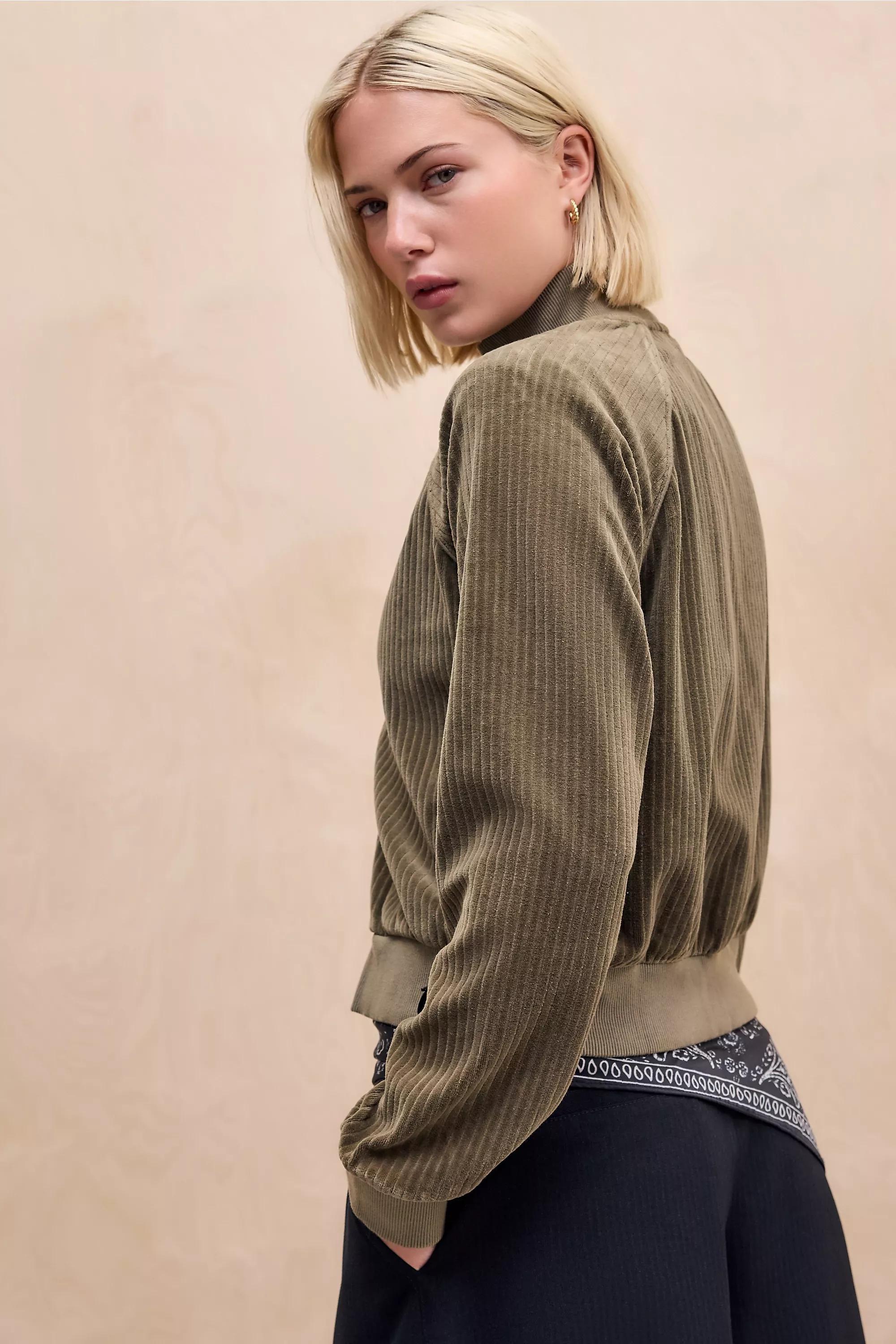 Khaki iets frans... Corduroy Track Top, KHAKI, large image number 3