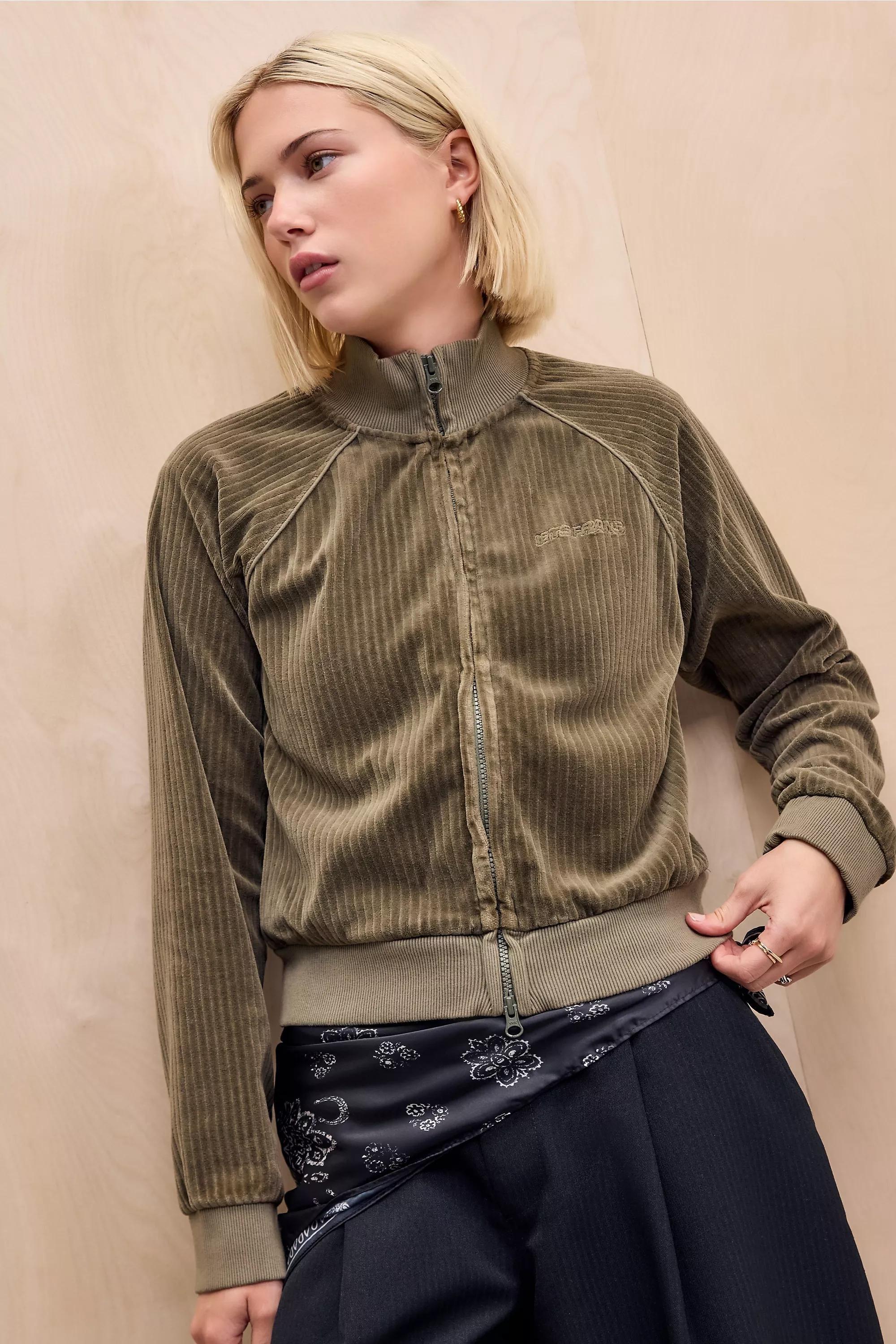 Khaki iets frans... Corduroy Track Top, KHAKI, large image number 4