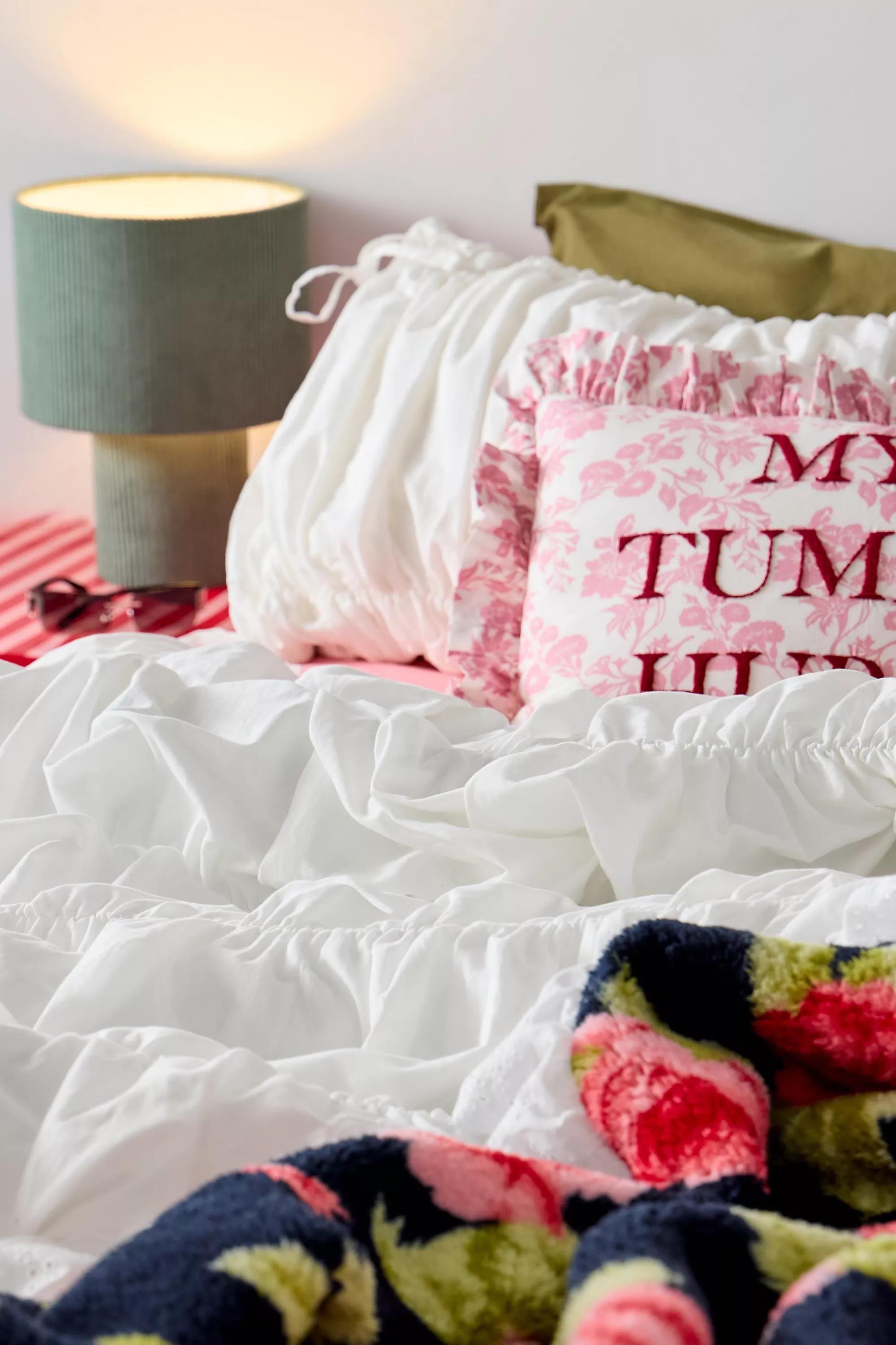 White Cinched Duvet Set, WHT, large image number 3