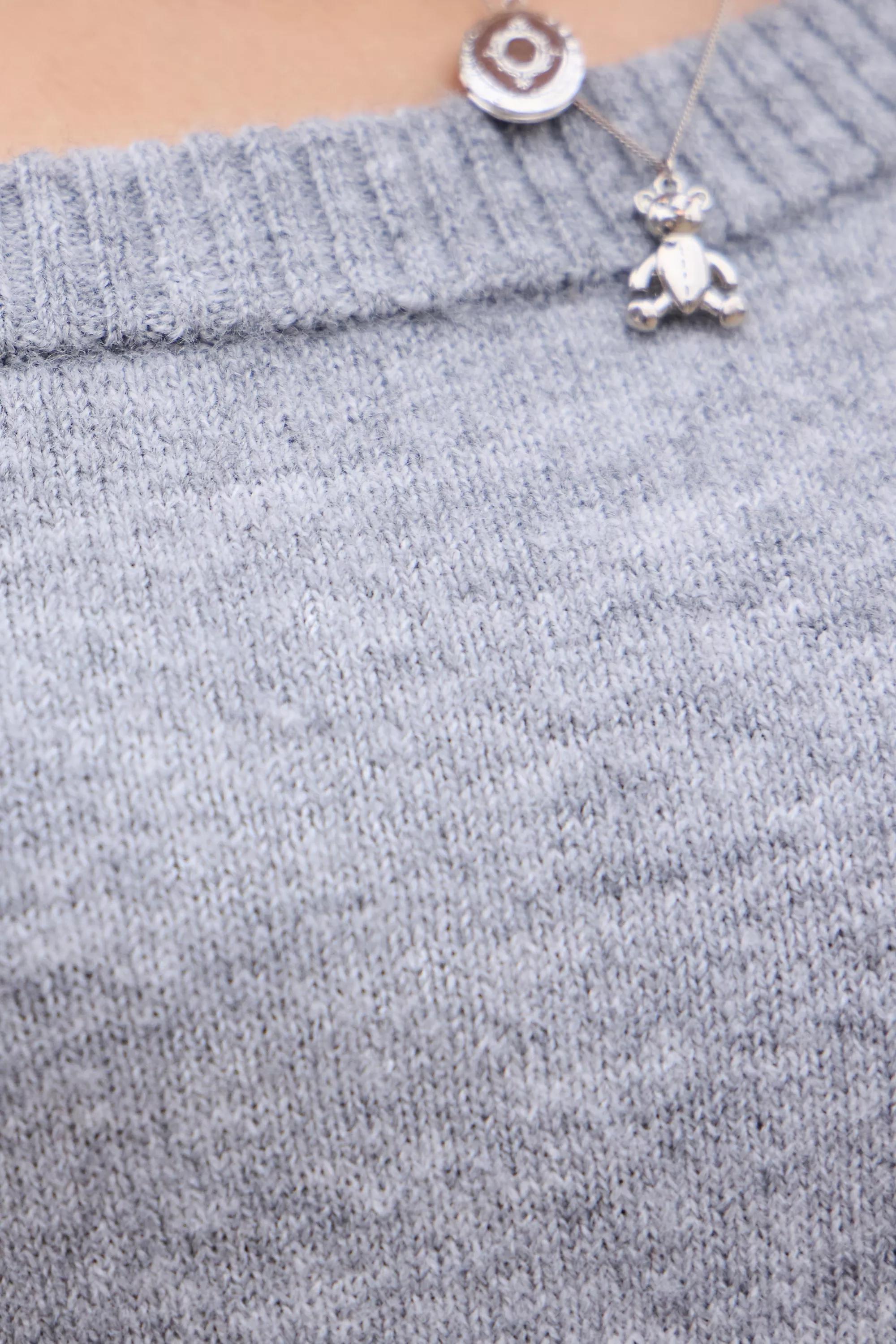 Grey Uo Off-Shoulder Drape Top, GREY, large image number 1