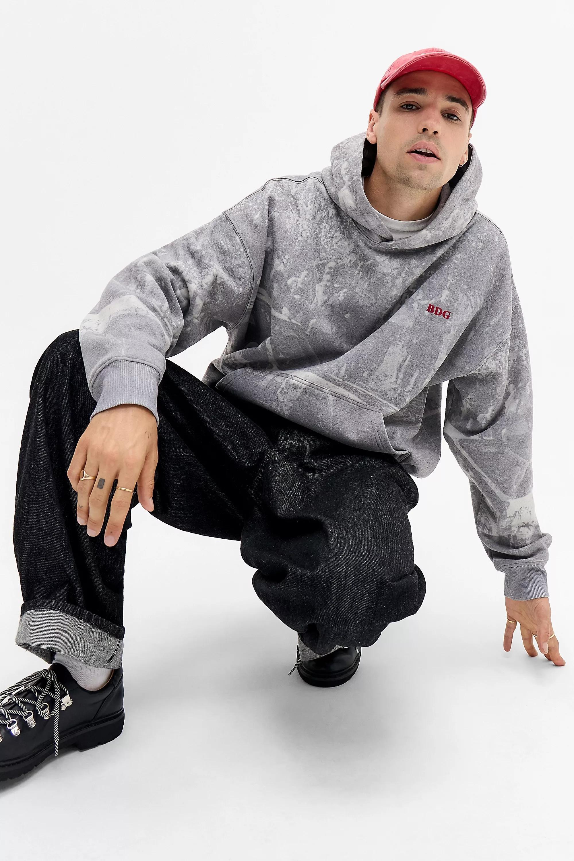 Grey Bdg Photographic Hoodie, GREY, large image number 0