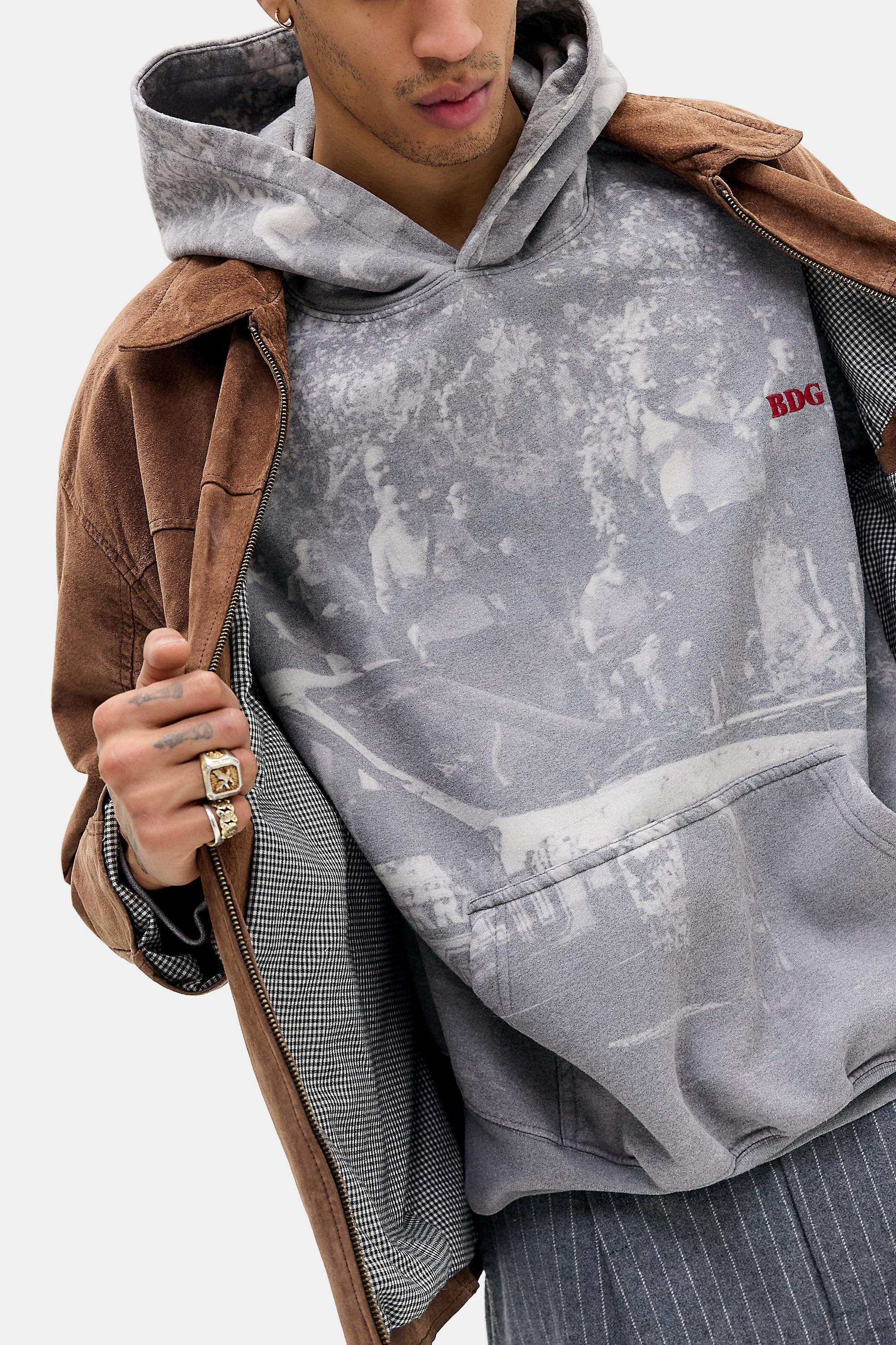 Grey Bdg Photographic Hoodie, GREY, large image number 5