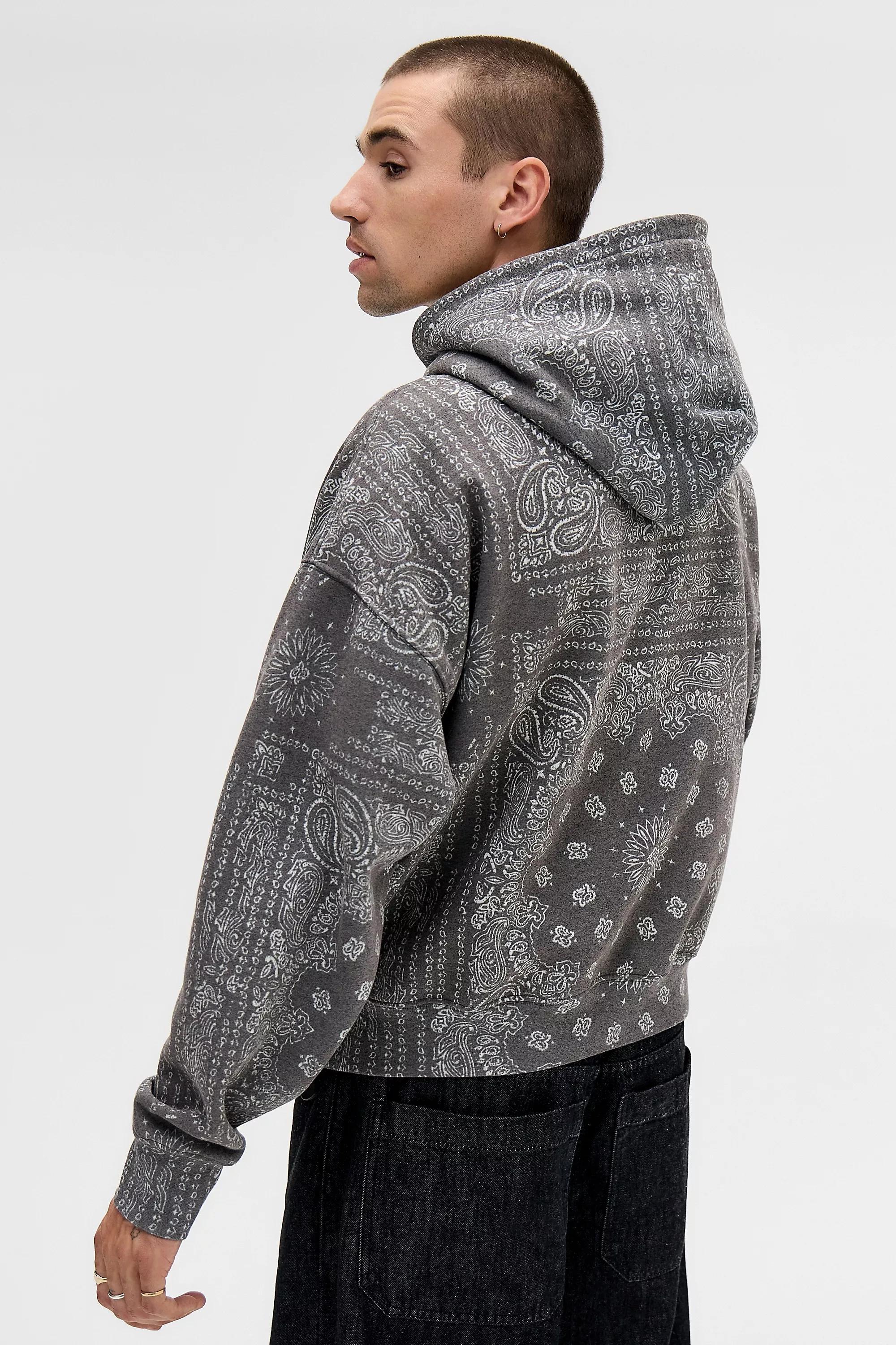 Grey Bdg Bandana Print Zip-Through Hoodie, , large image number 2