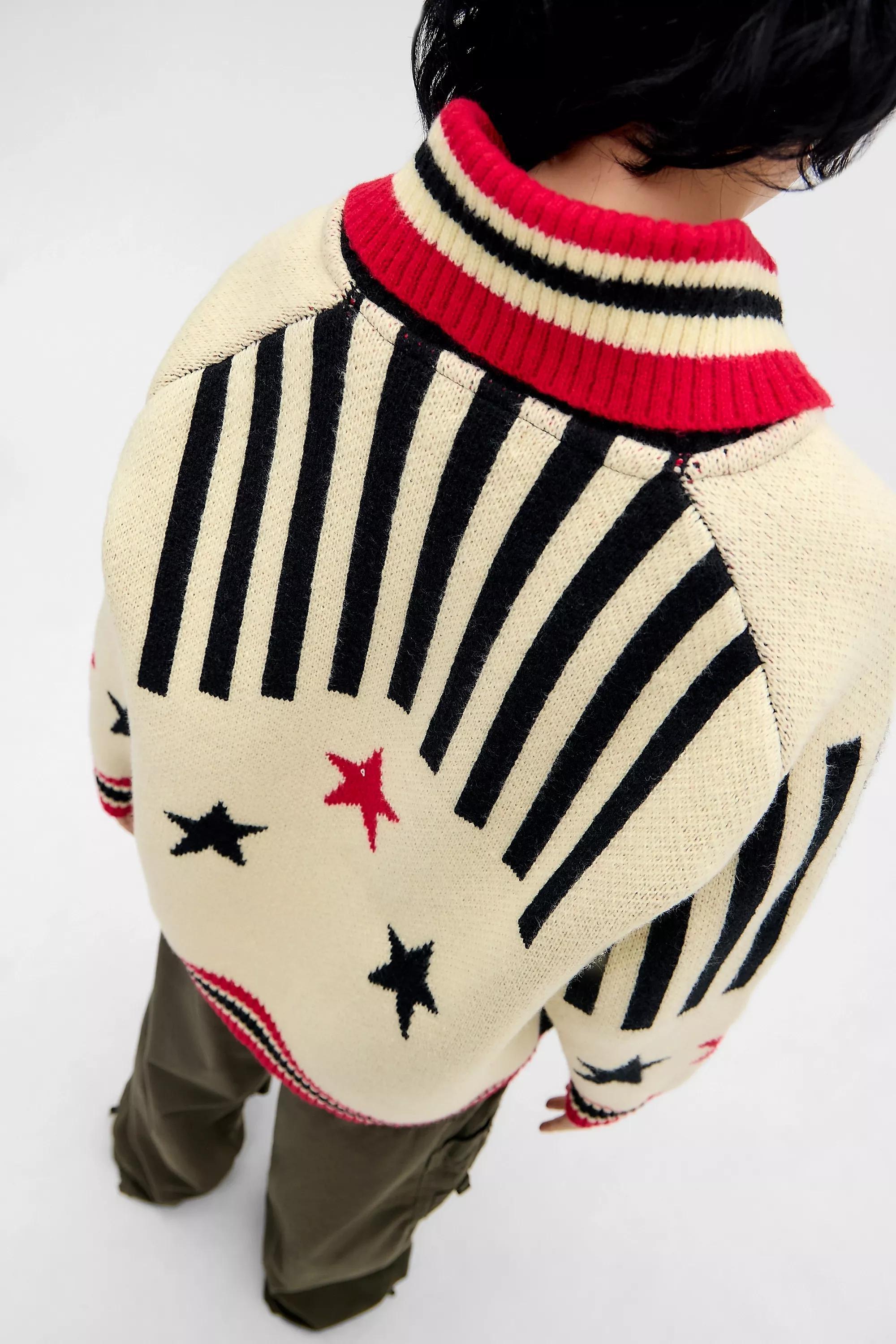 Red Jaded London Knitted Zip-Through Jacket, RED, medium