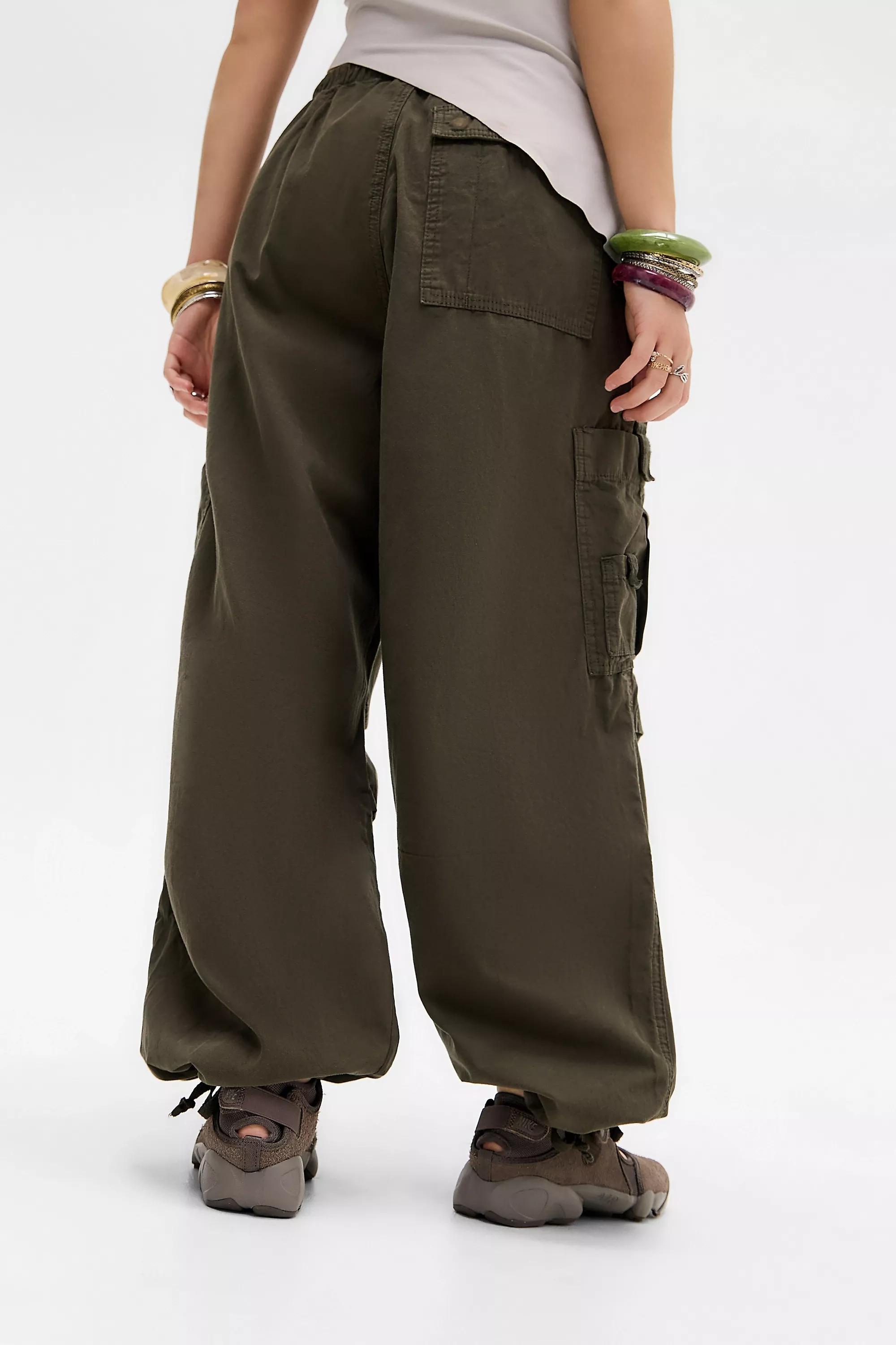 Khaki Jaded London Parachute Cargo Pants, KHAKI, large image number 2