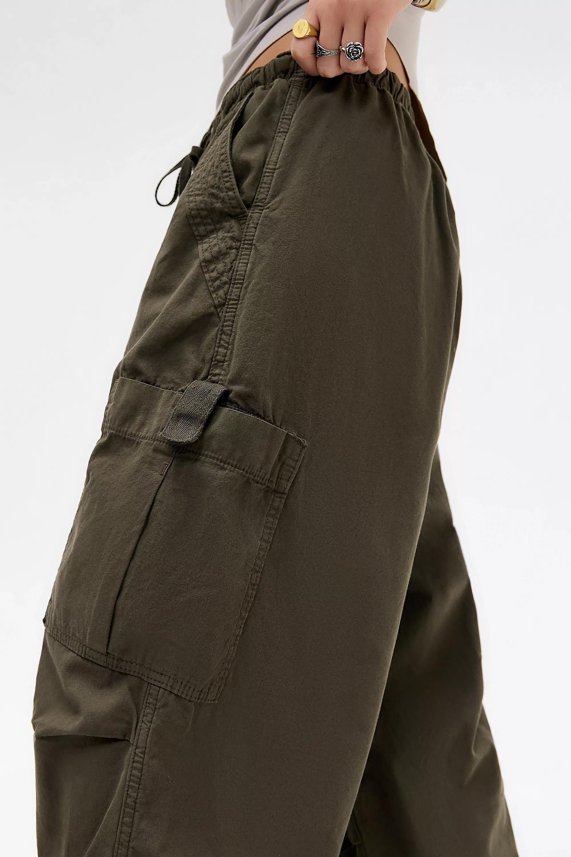 Khaki Jaded London Parachute Cargo Pants, KHAKI, large image number 4