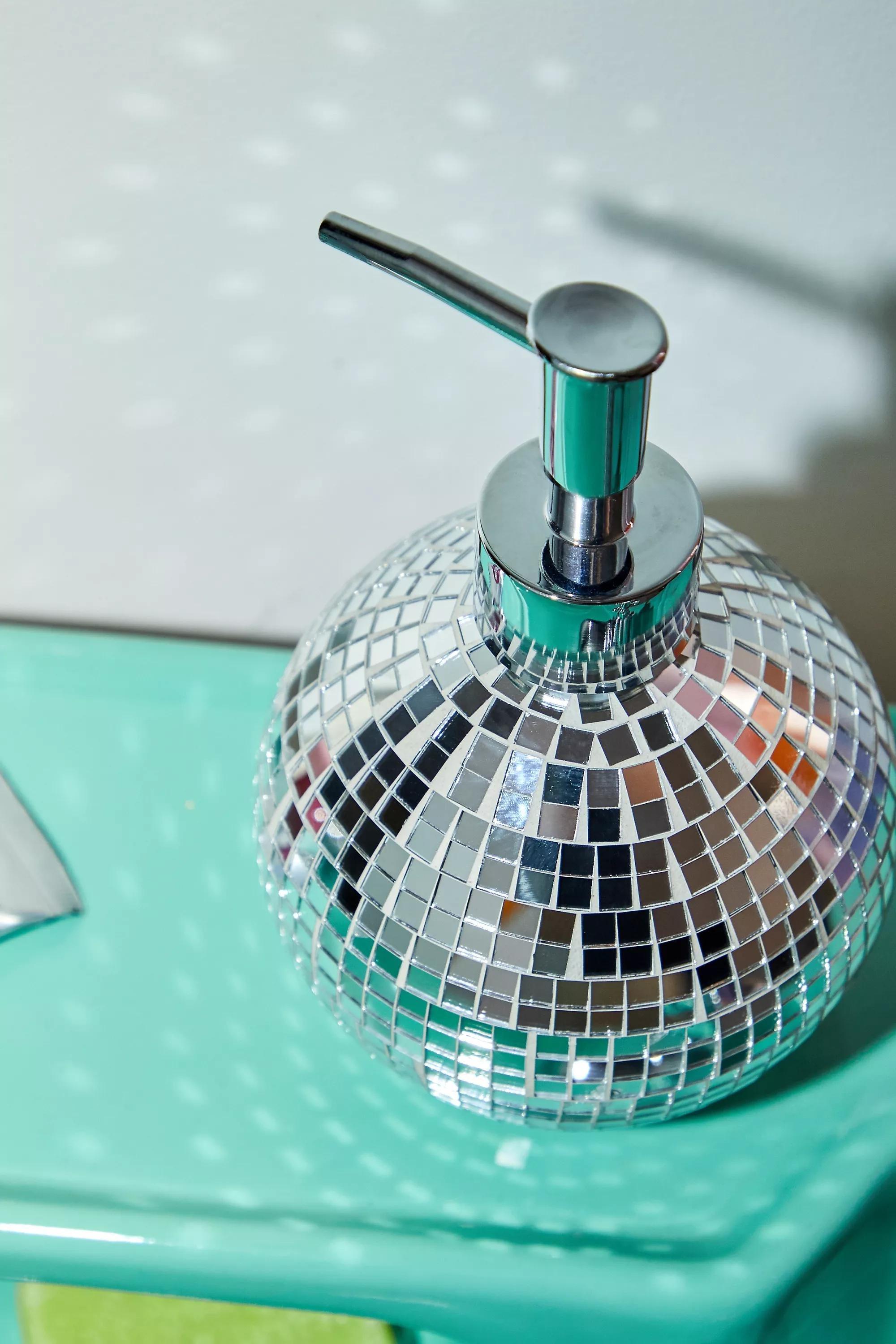 Silver Disco Ball Soap Dispenser, SLVR, large image number 1