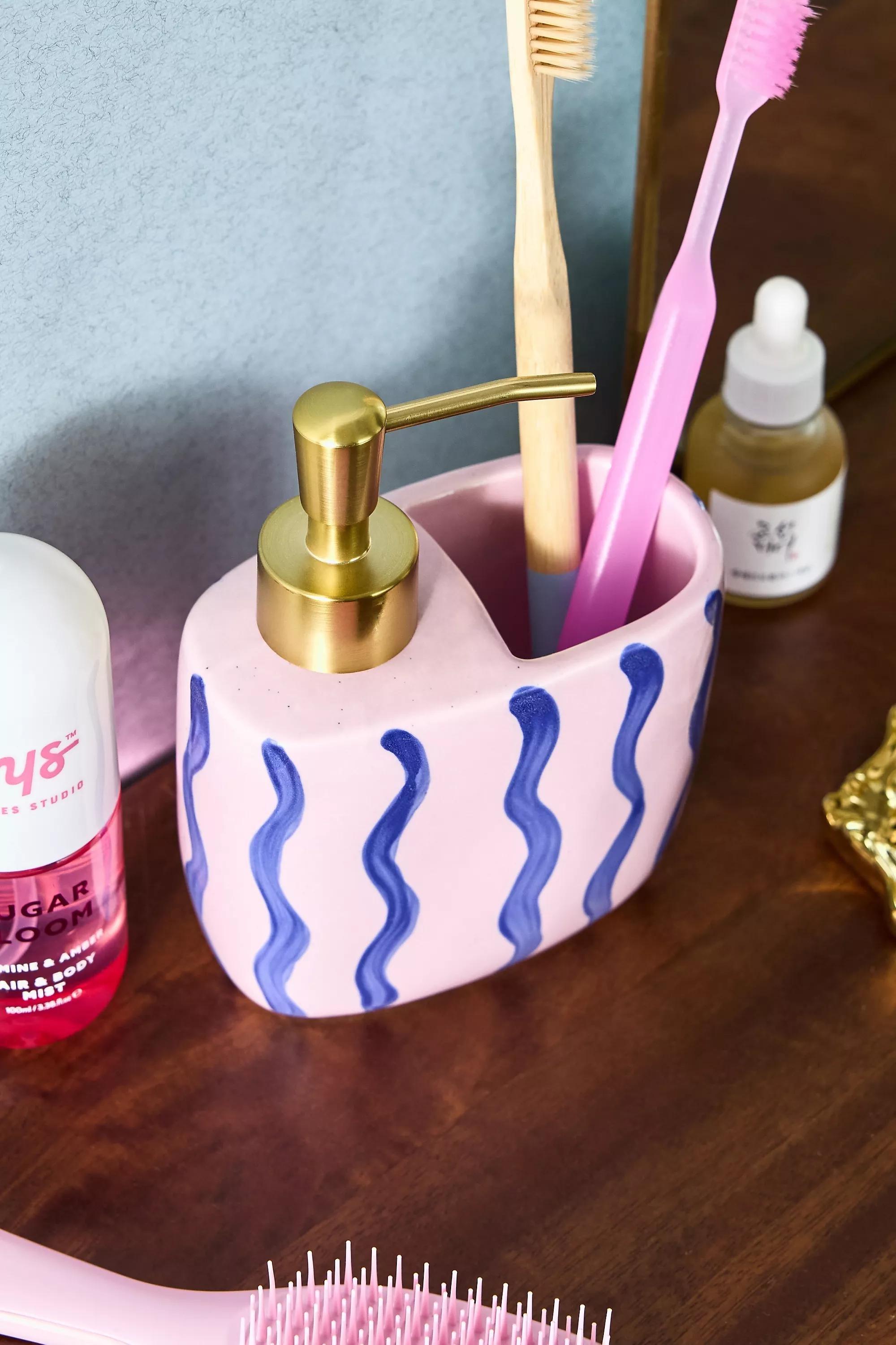 Pink Ari Soap And Storage Pot Set, PINK, medium