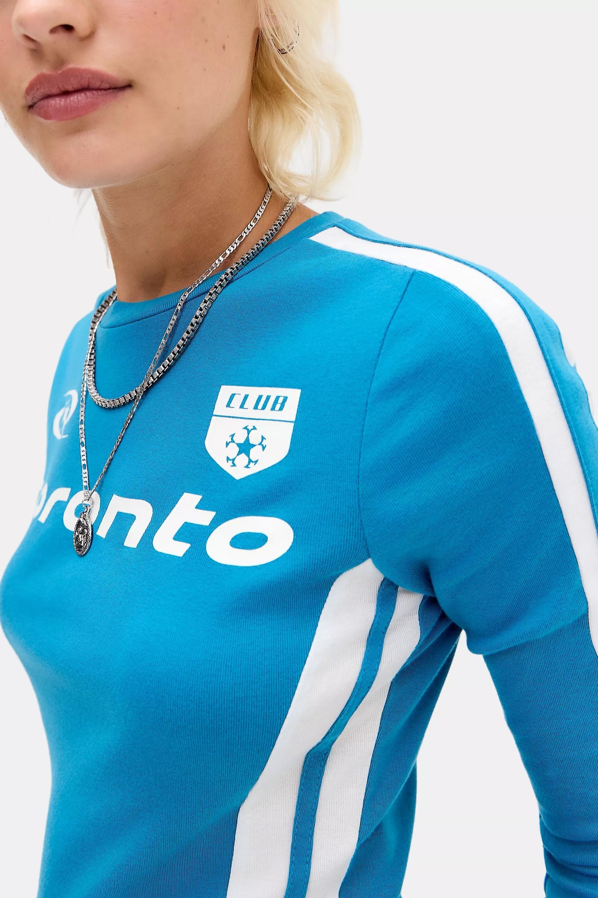 Blue Uo Long Sleeve Football T-Shirt, BLUE, large image number 2