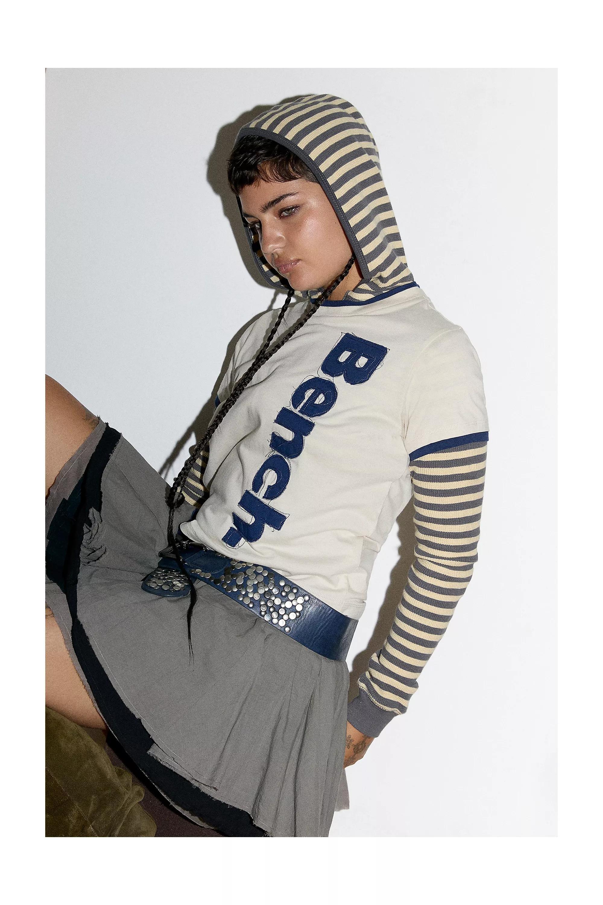 CREAM Bench UO Exclusive Nile Double Layered T-Shirt, CREME, medium