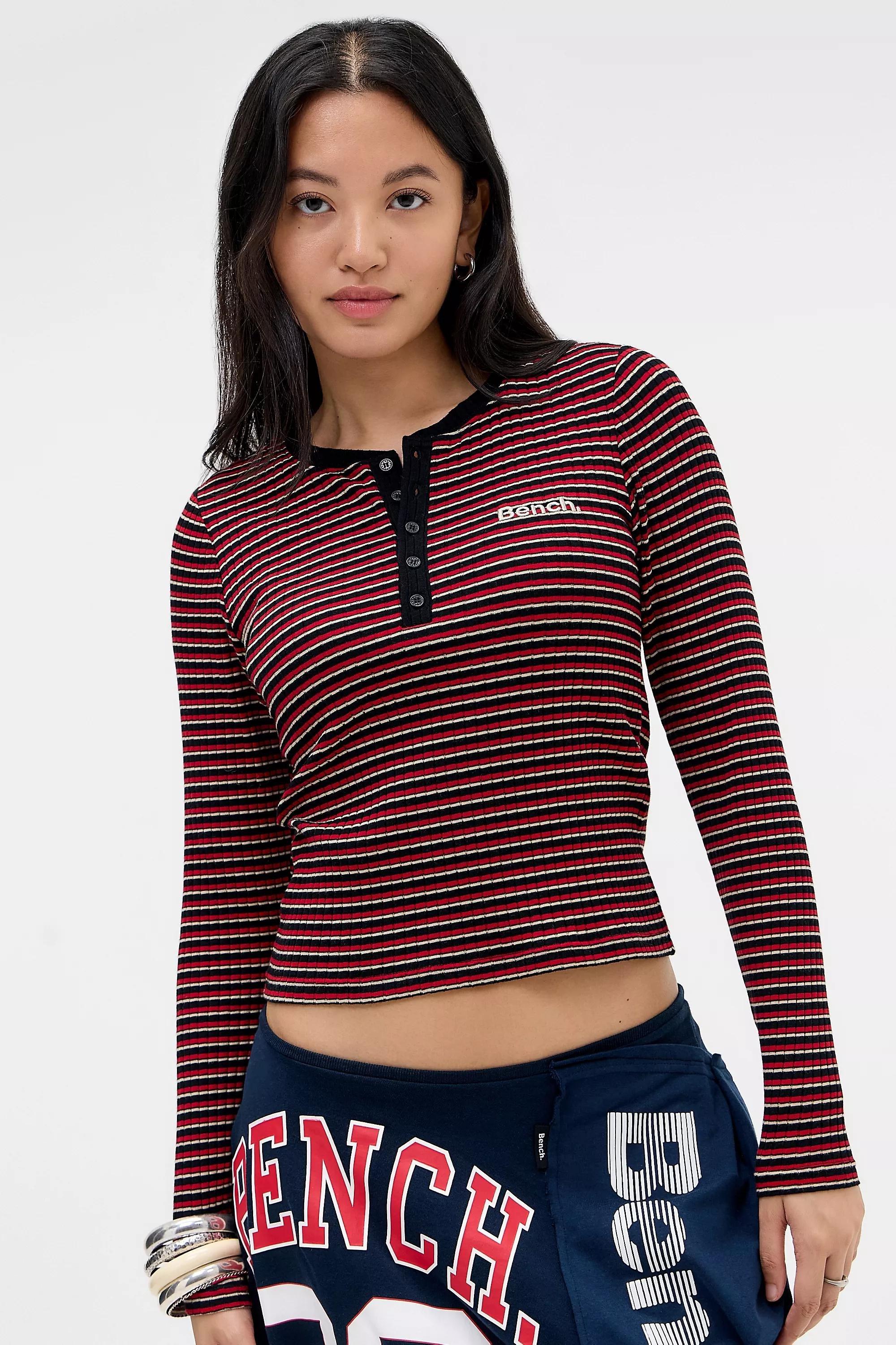 Multicolour Bench Uo Exclusive Arla Henley T-Shirt, ASSORT, large image number 0