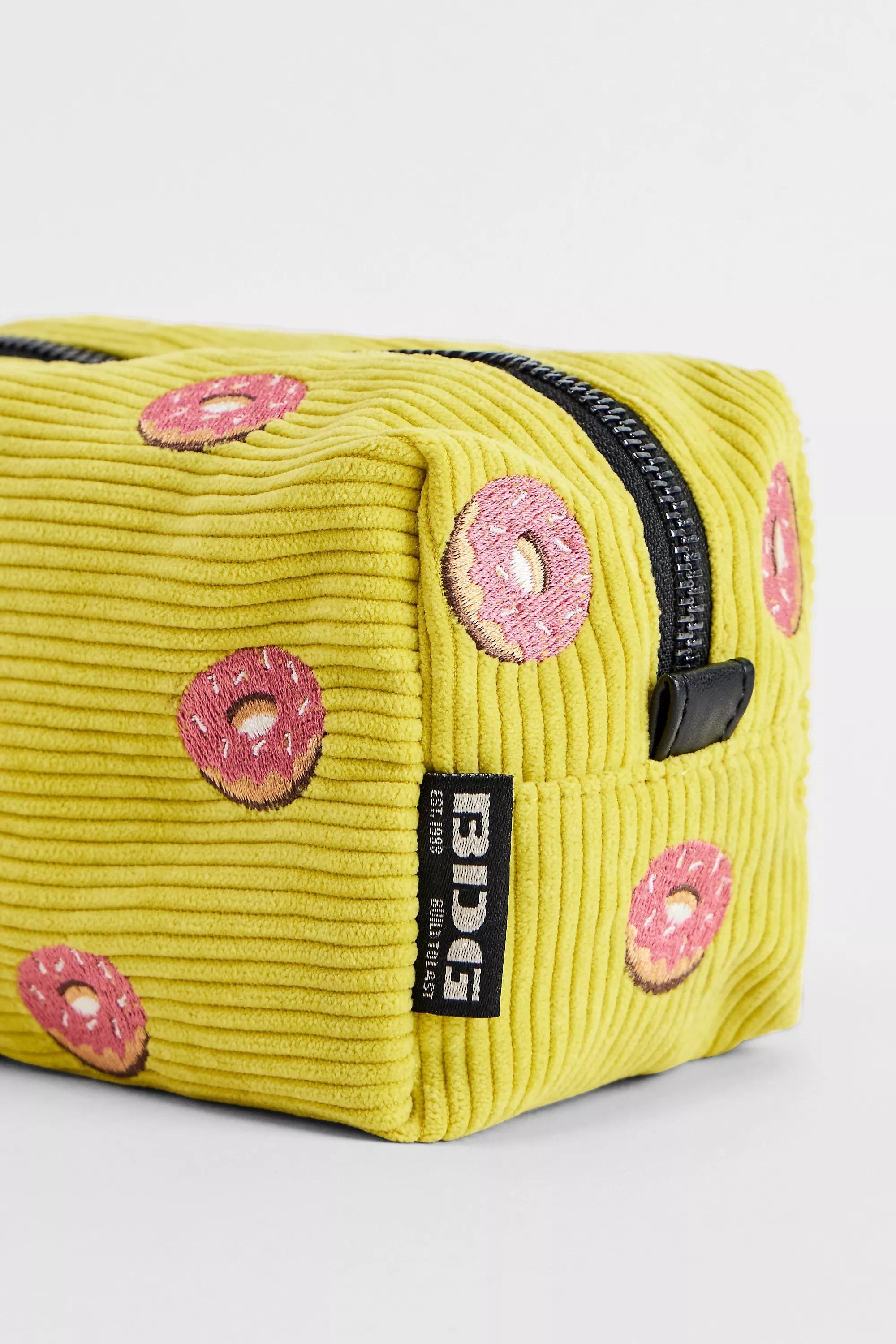 Yellow Bdg Doughnut Corduroy Makeup Bag, YEL, large image number 2