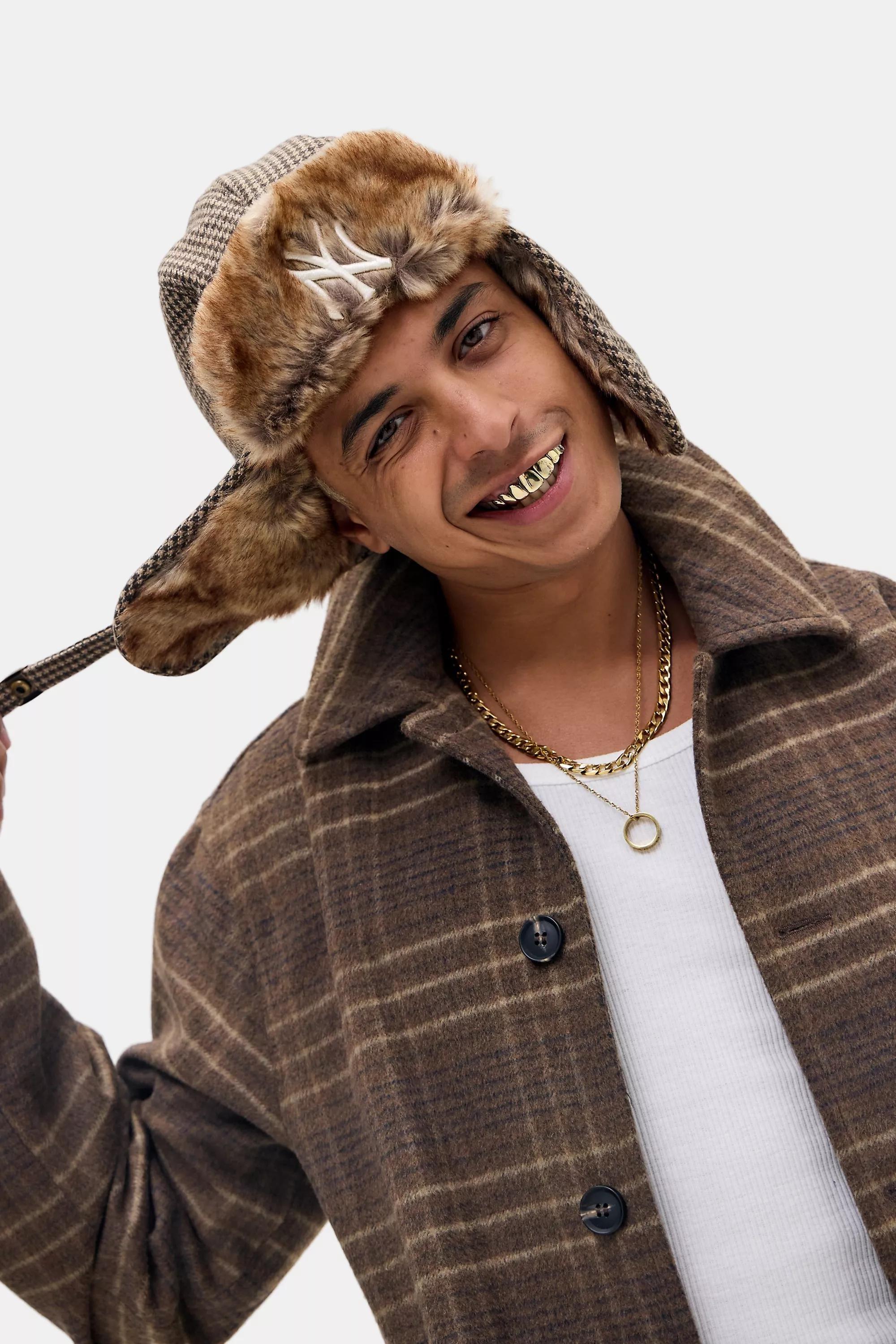 Brown 47 Uo Houndstooth Trapper Hat, BRN, large image number 0