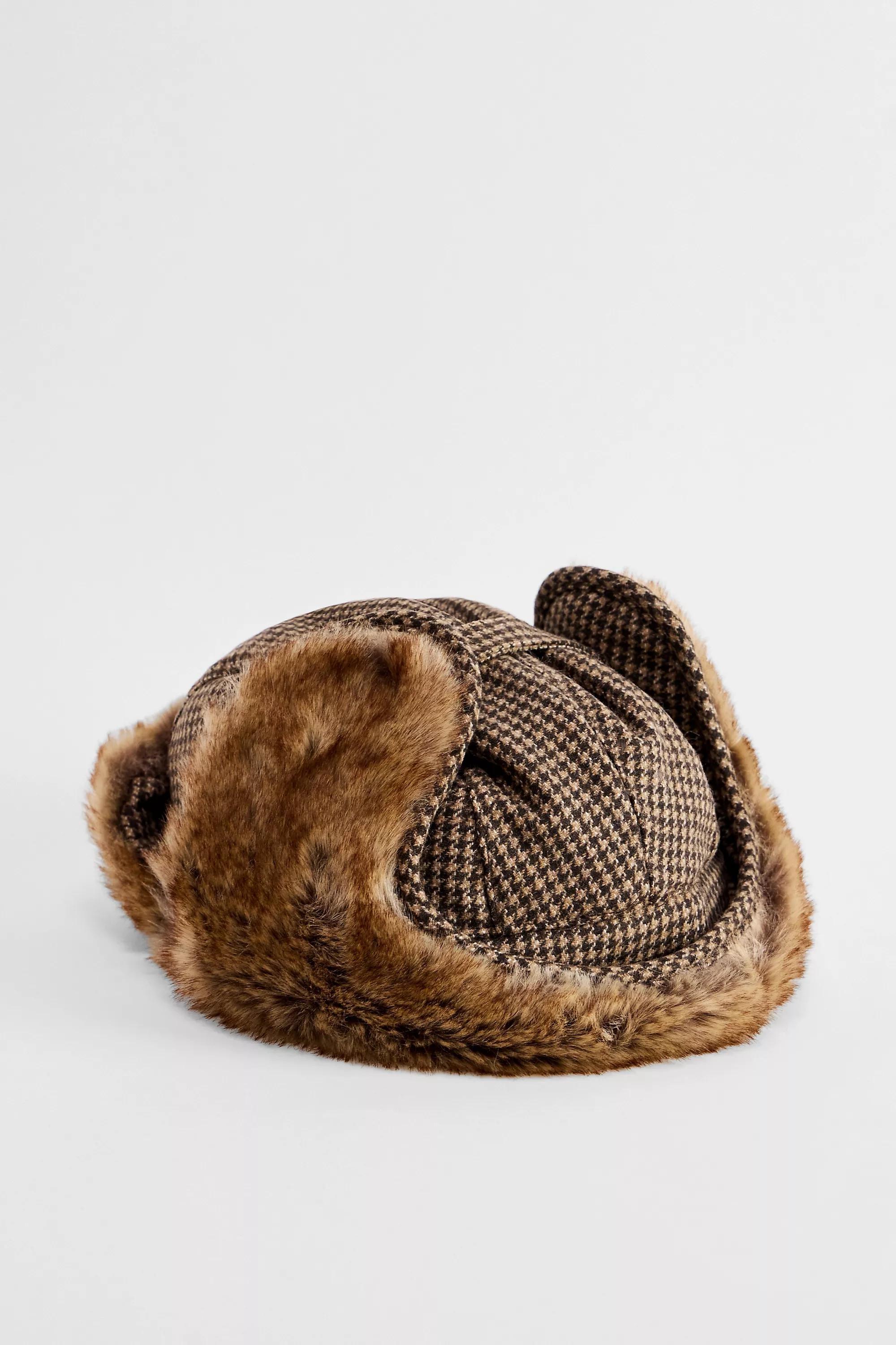 Brown 47 Uo Houndstooth Trapper Hat, BRN, large image number 5