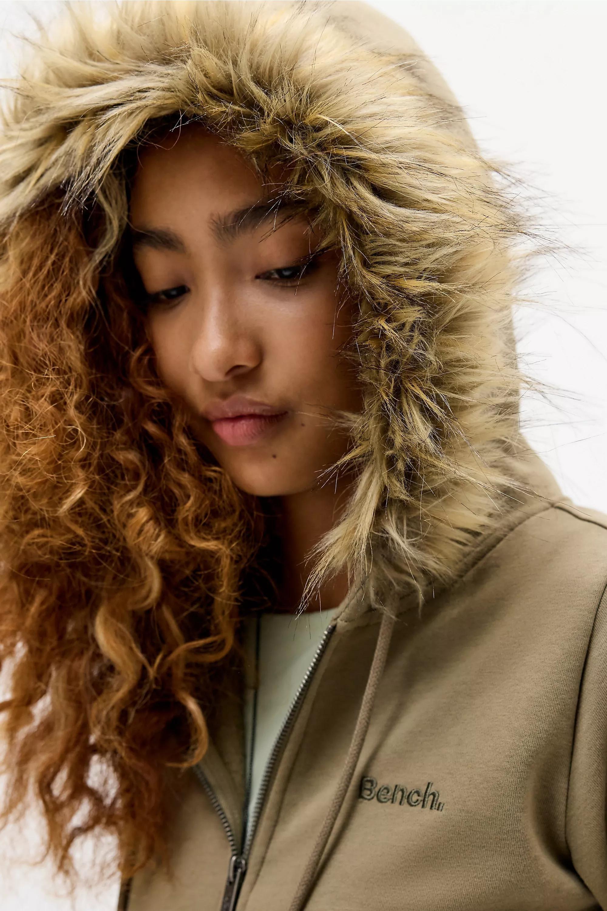 Khaki Uo Murah Zip-Through Hoodie, KHAKI, medium