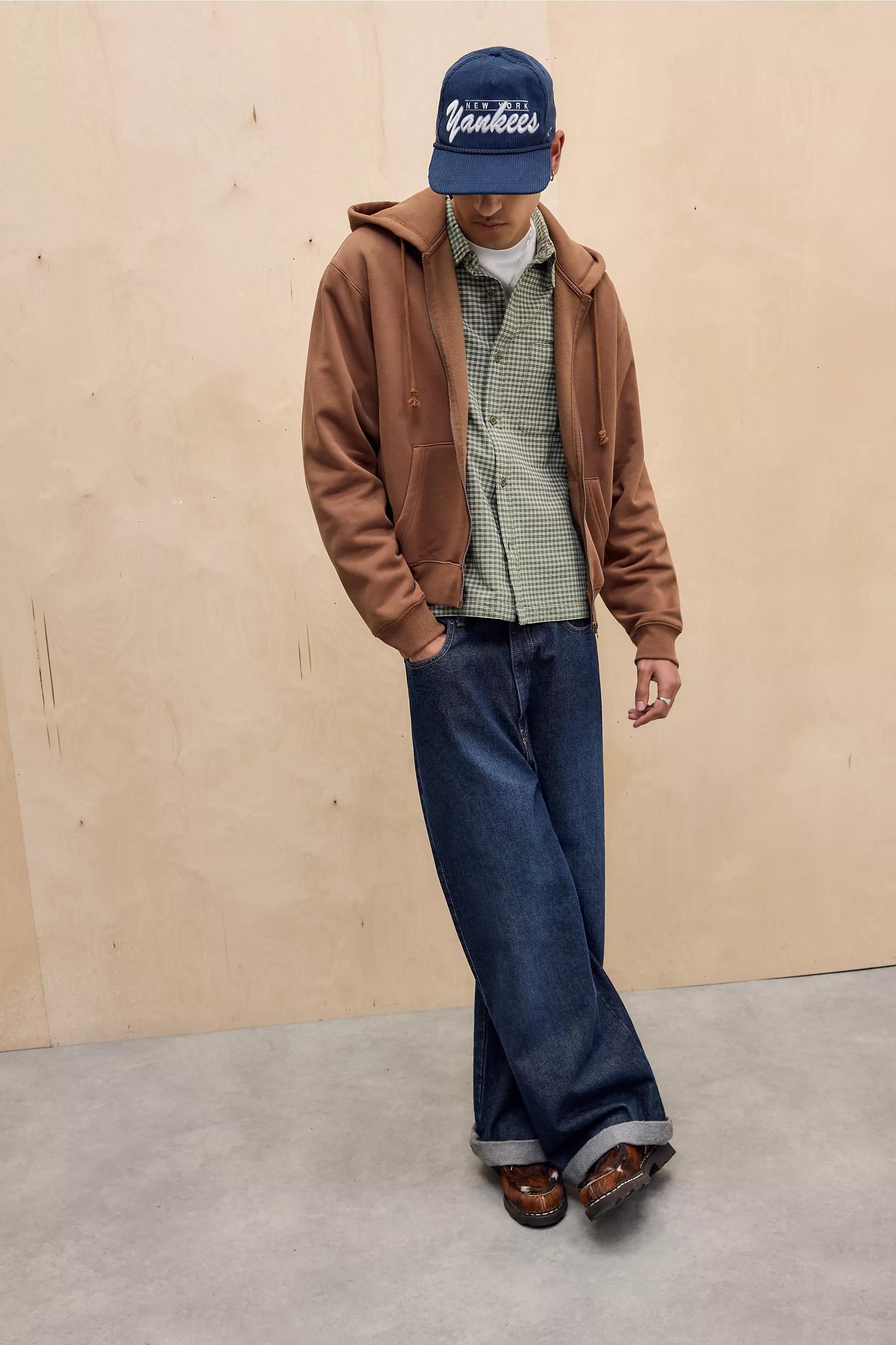 Brown Champion Uo Brown Washed Zip-Through Hoodie, BRN, large image number 2