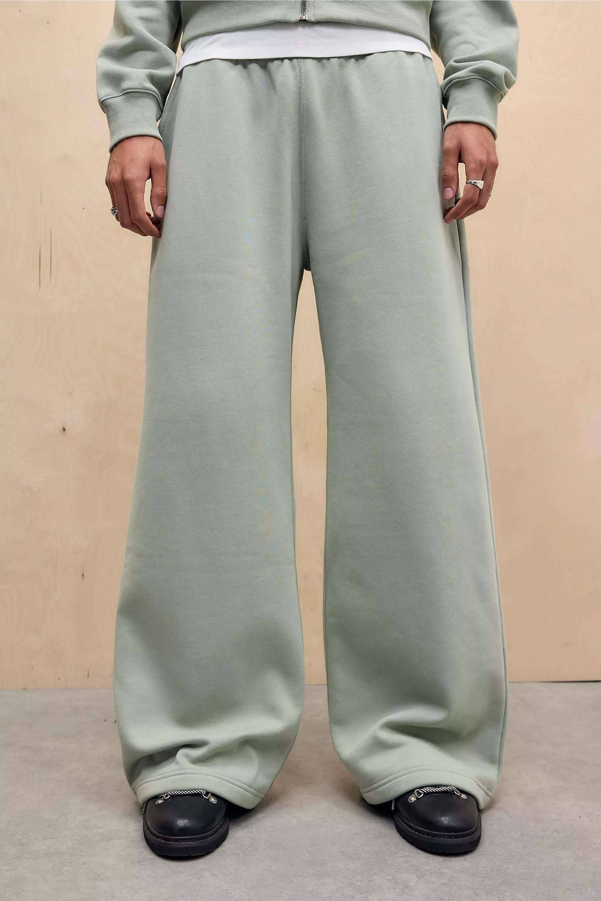 Green Uo Washed Wide Leg Joggers, GRN, large image number 1