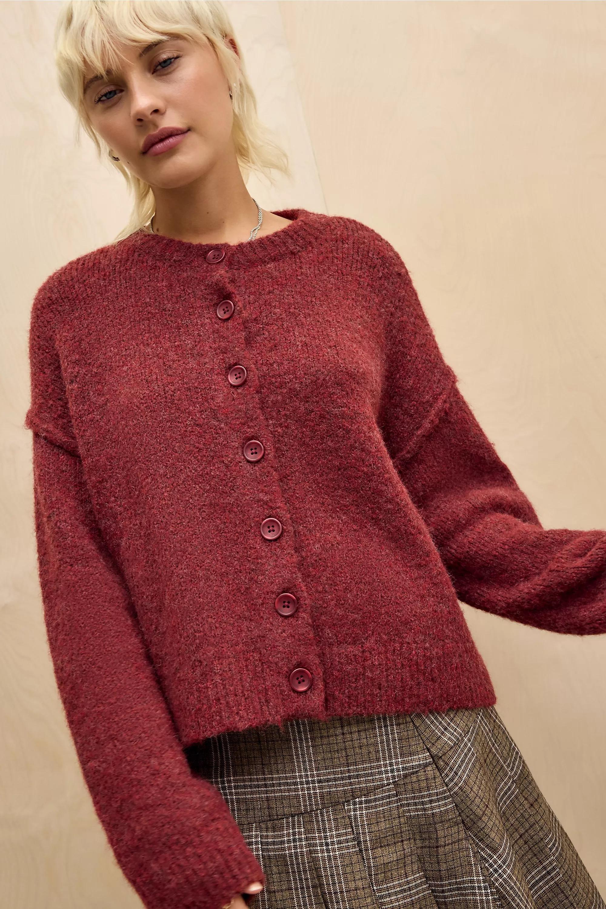 Red Uo Marli Crew Neck Cardigan, A301_0259, medium