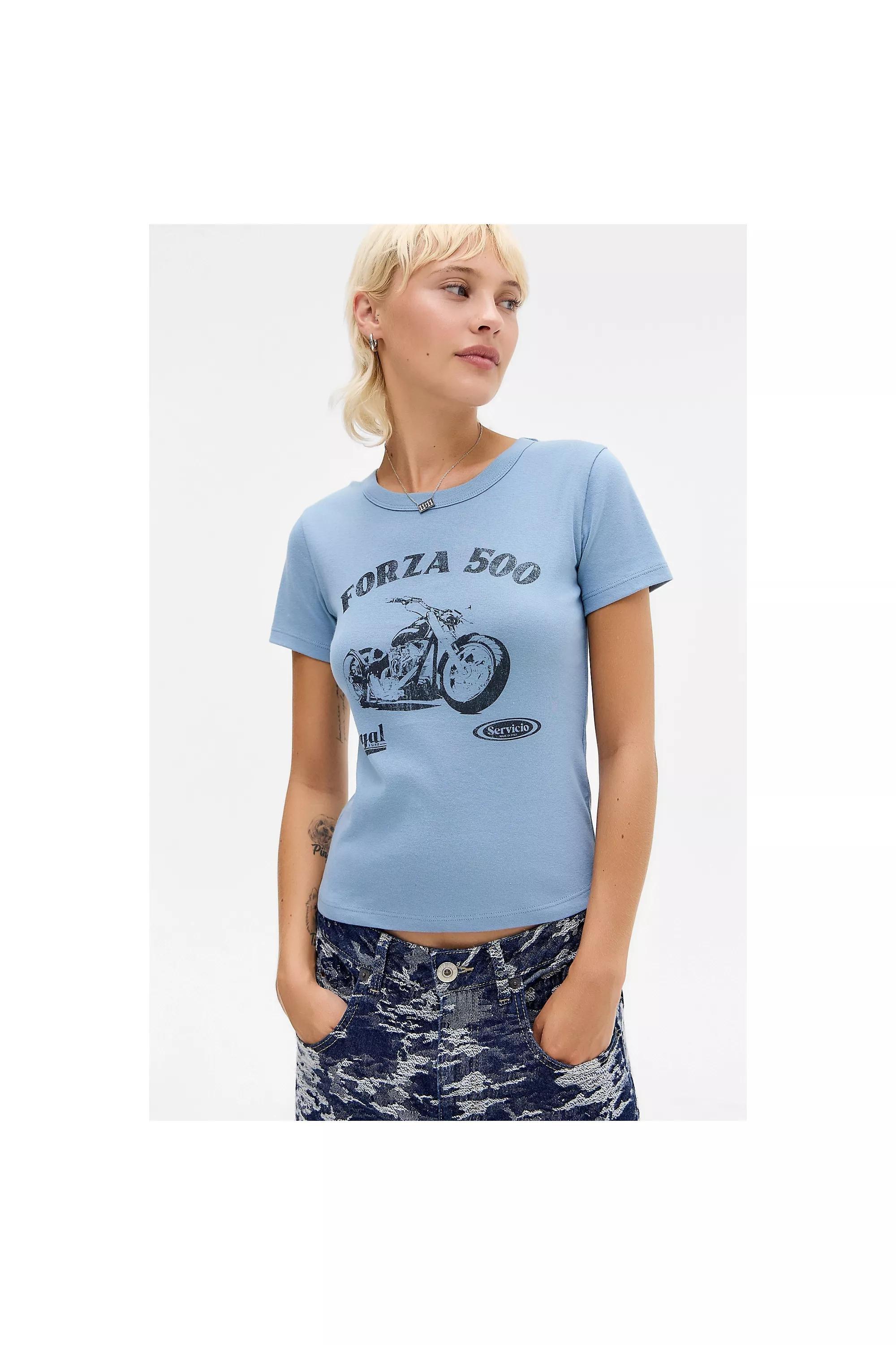 Blue Uo Forza Bike T-Shirt, LT BLUE, large image number 0