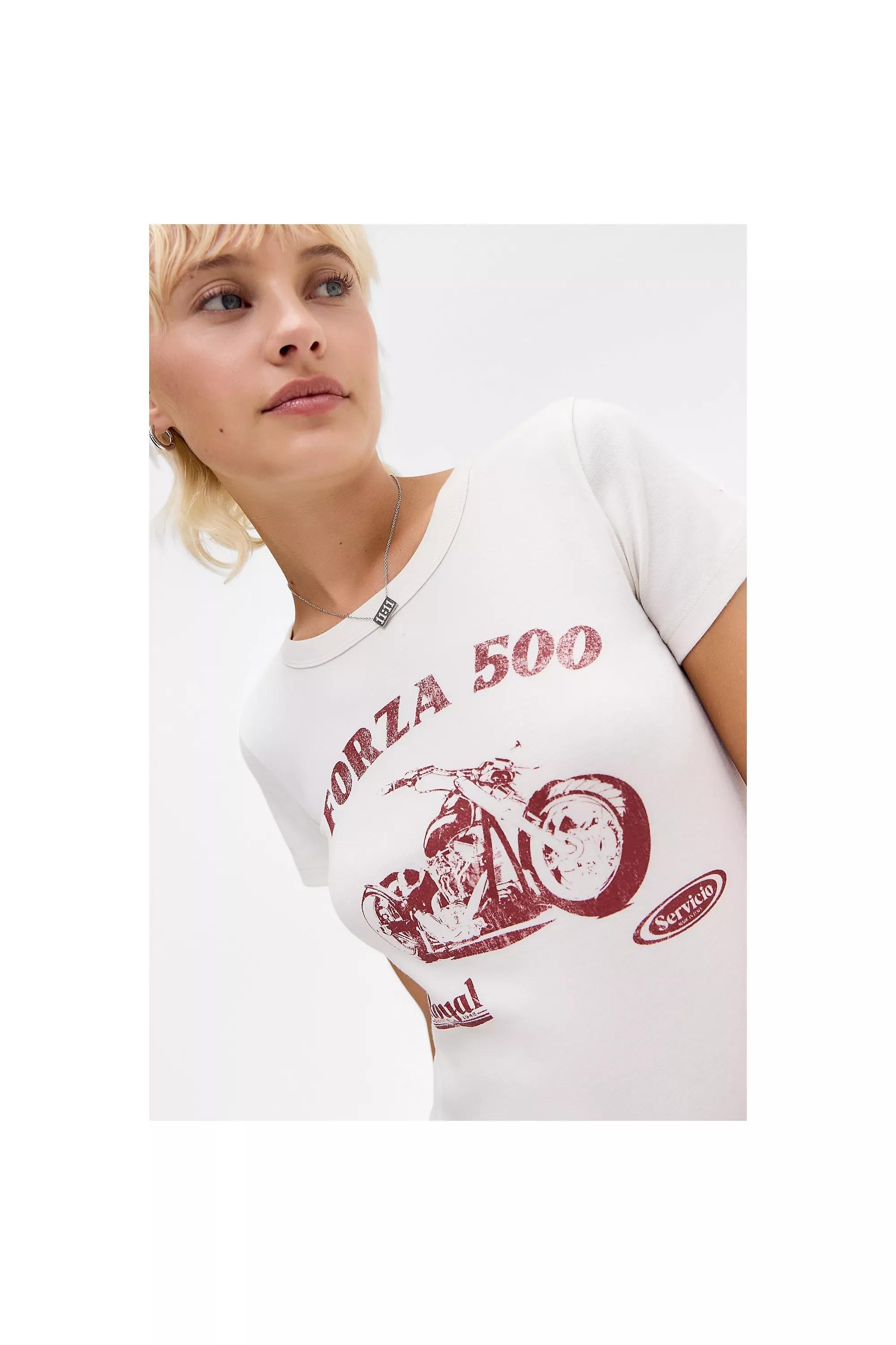 White Uo Forza Bike T-Shirt, WHT, medium