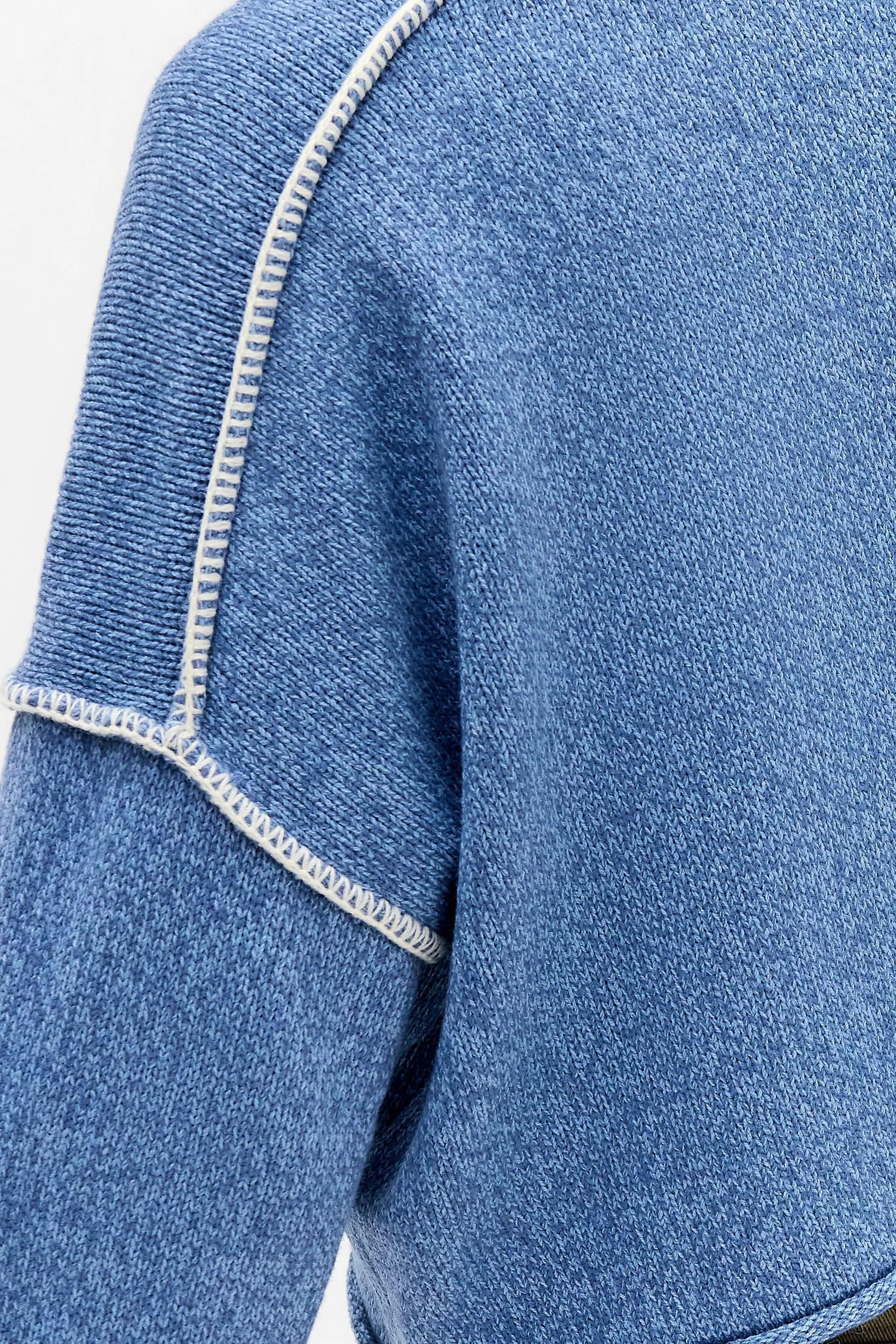 Blue Bdg Overlocked Crew Jumper, BLUE, large image number 1